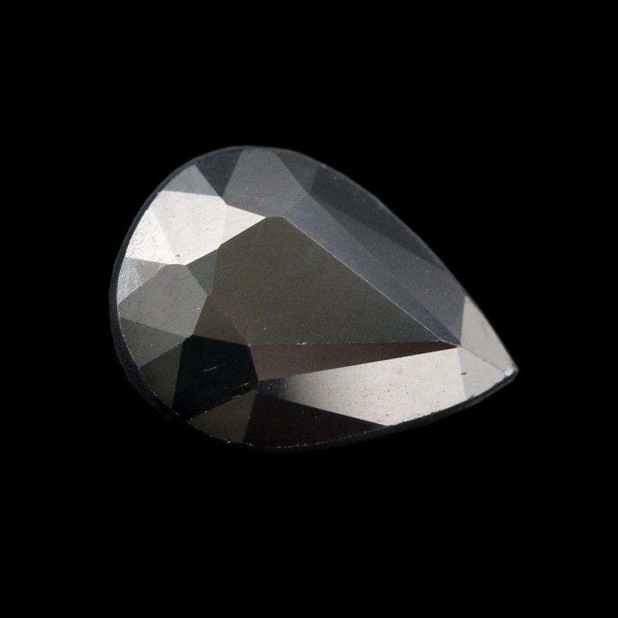 Loose 1.92 CT Black Sapphire Gemstone