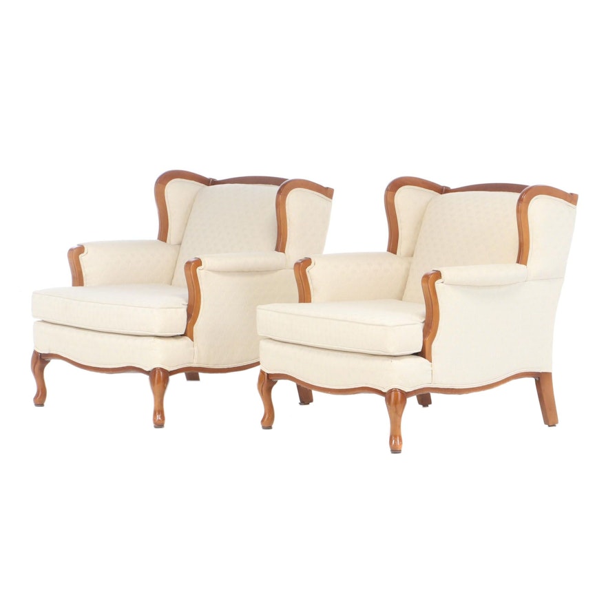 French Provincial Style Wingback Chairs, Late 20th Century