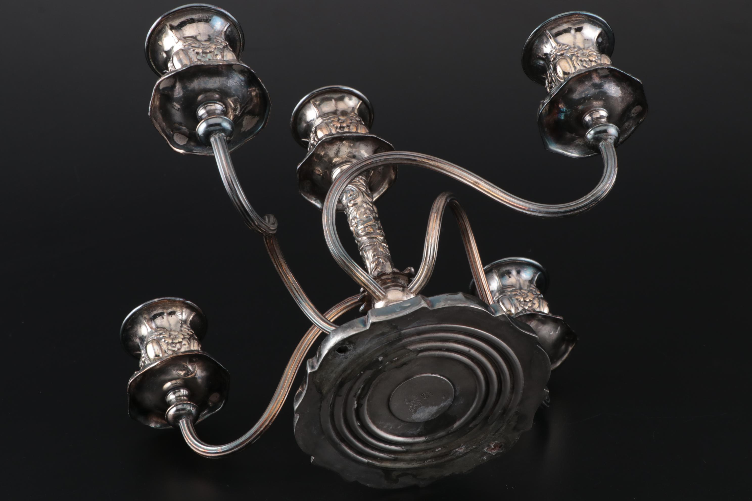 Victorian Silver Plate Candle Holders Including Meriden Britannia Company