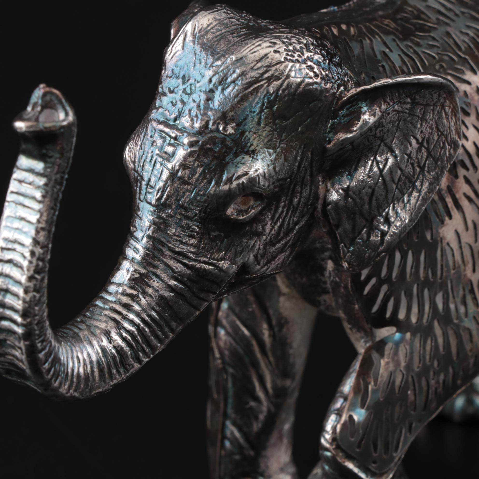 Christofle France Silver Plate Elephant Figurines