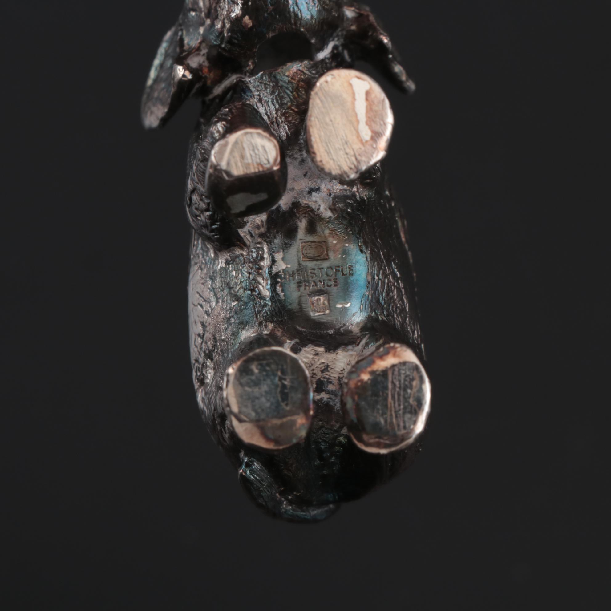 Christofle France Silver Plate Elephant Figurines