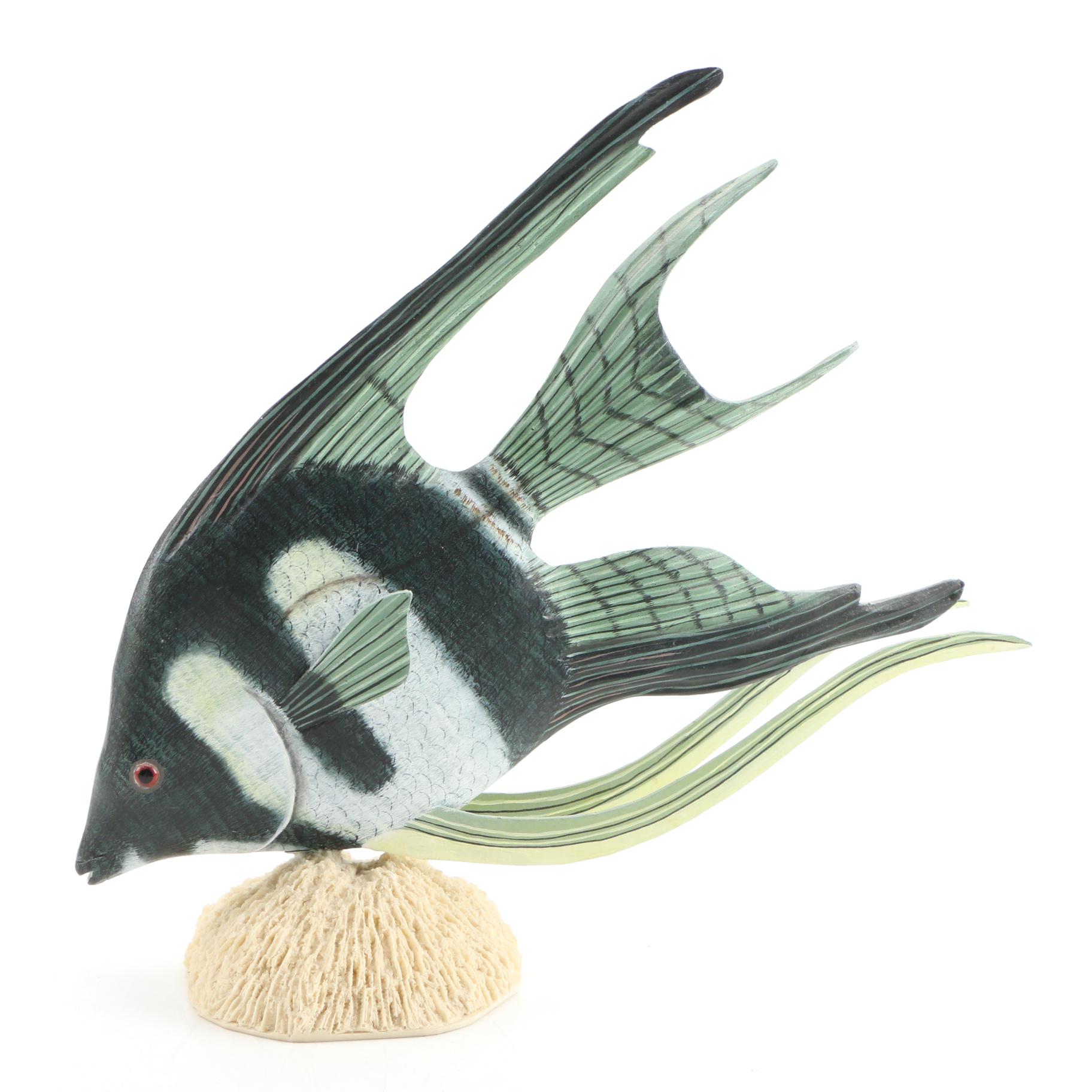 Penco and Continental Creations Hand-Painted Wooden Tropical Fish Figurines
