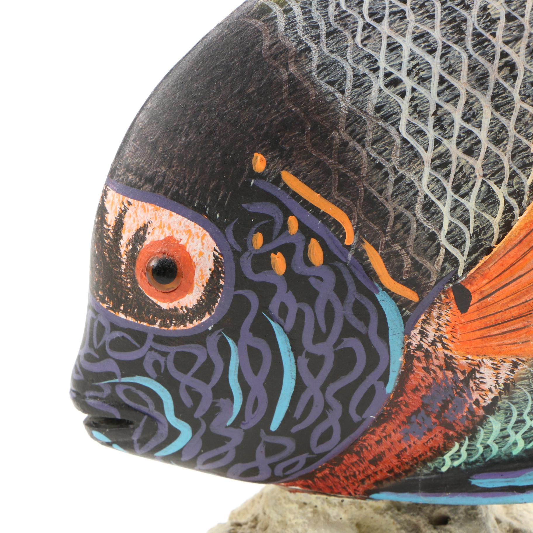 Penco and Continental Creations Hand-Painted Wooden Tropical Fish Figurines