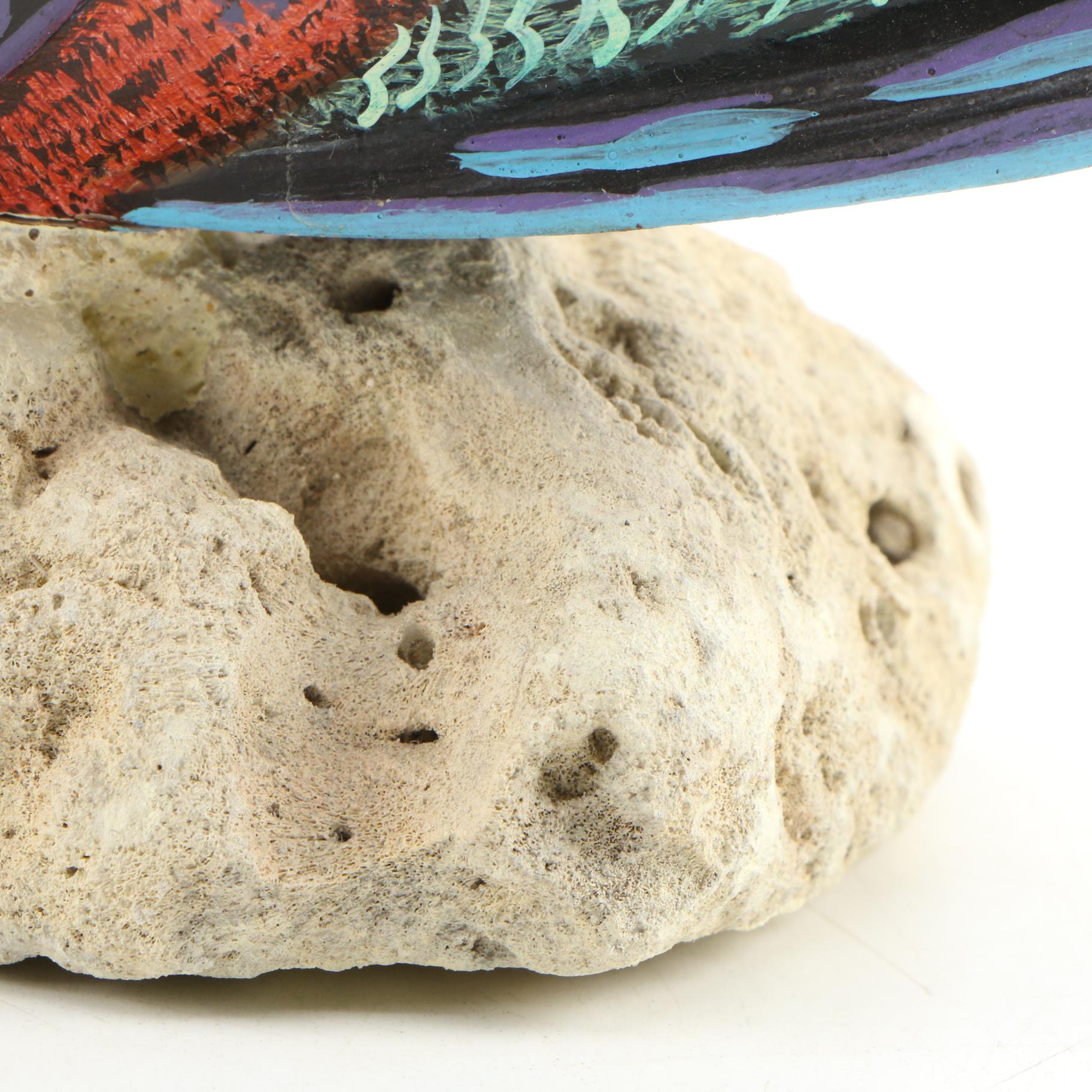 Penco and Continental Creations Hand-Painted Wooden Tropical Fish Figurines