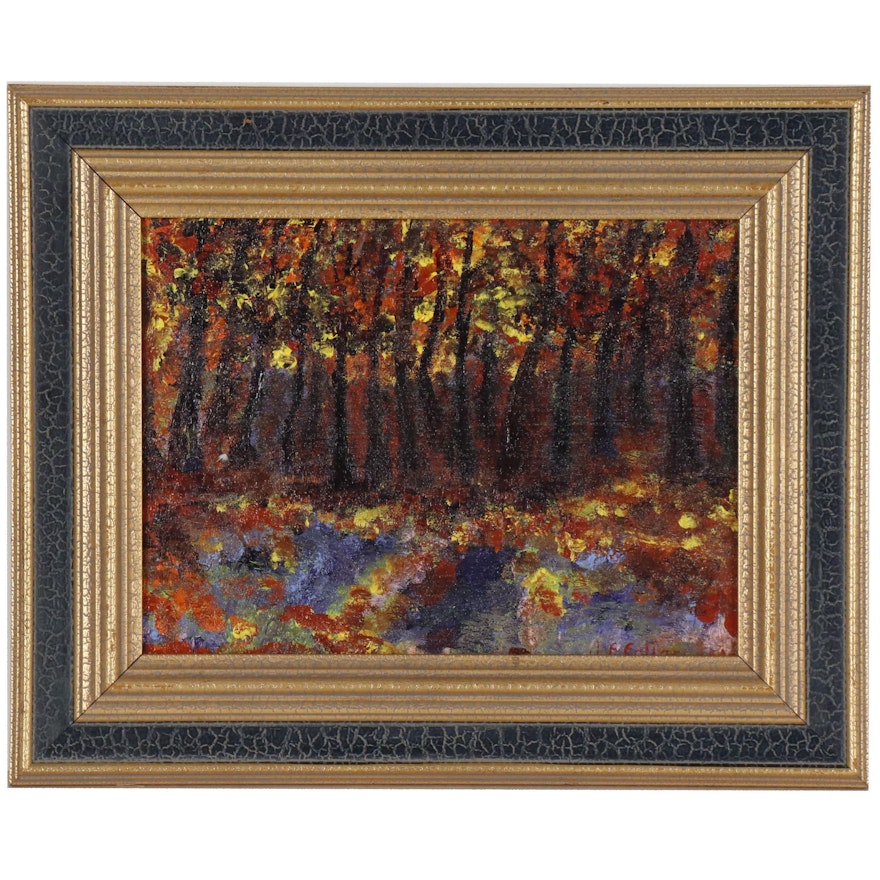 J.F. Folinsbee Impressionist Style Oil Painting of Forest Landscape "Fall"