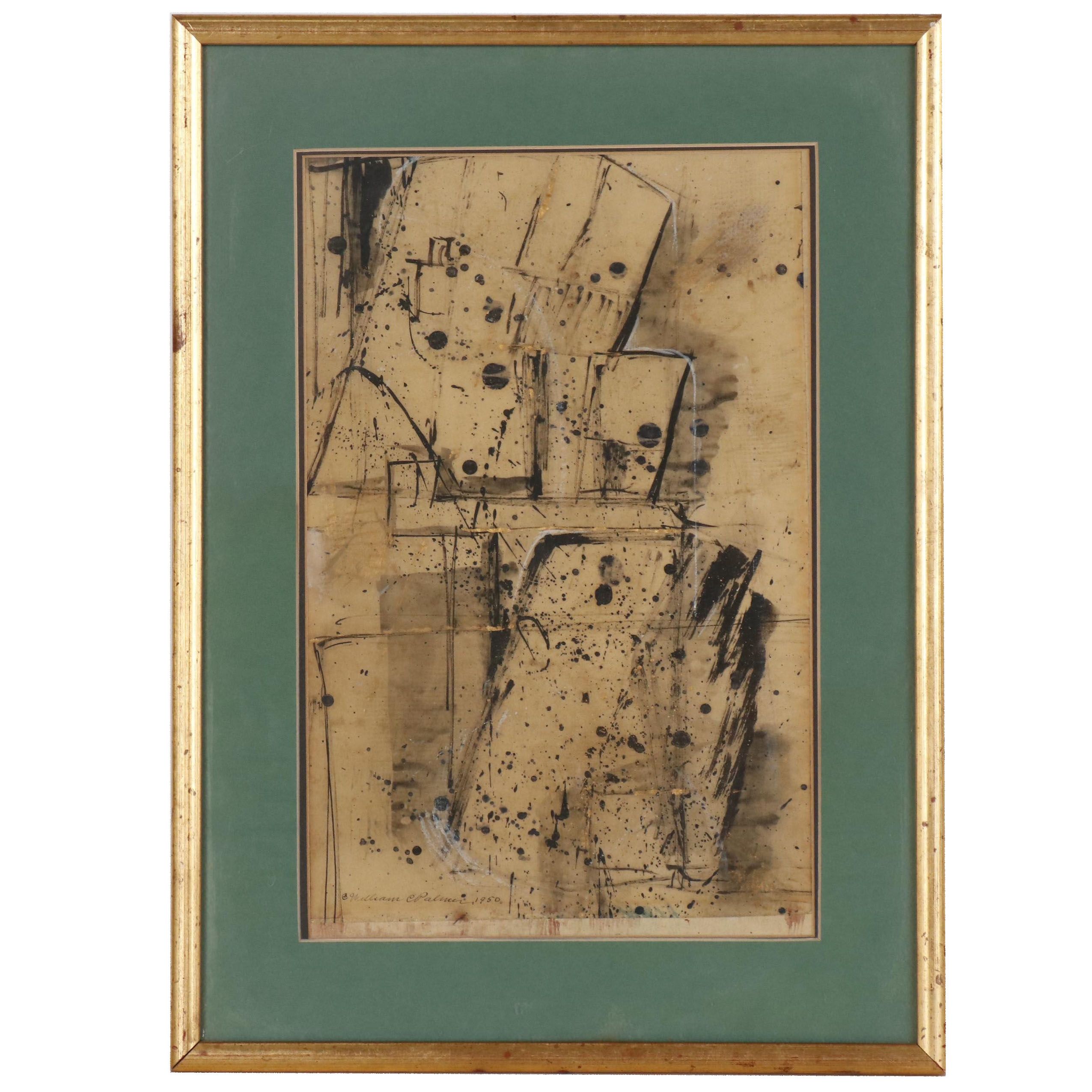 William Charles Palmer Abstract Mixed Media Painting, 1950