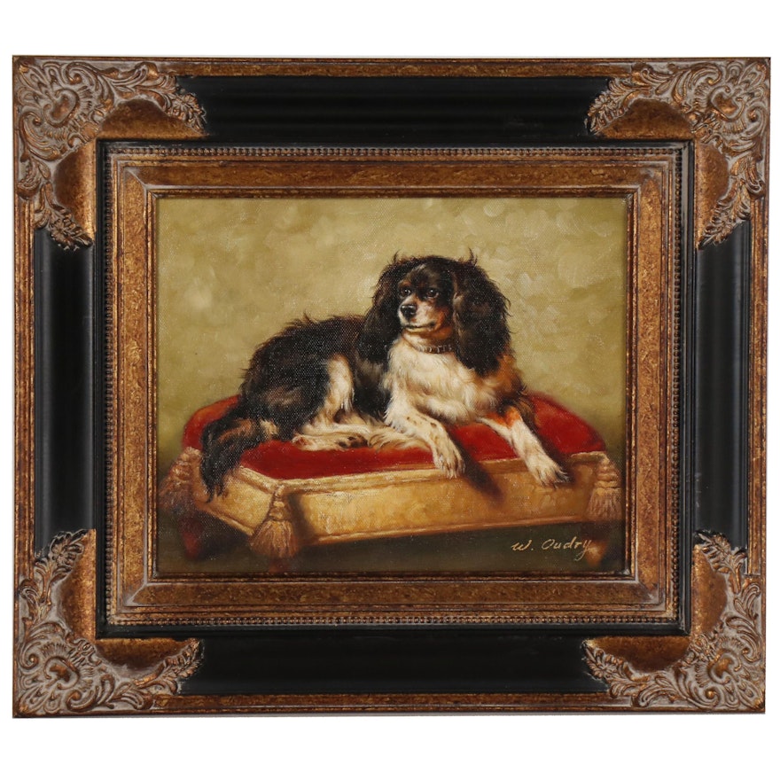 Dog Portrait Oil-Embellished Giclée of Spaniel