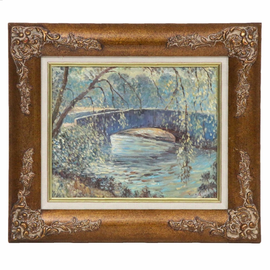 Landscape with Bridge Oil Painting