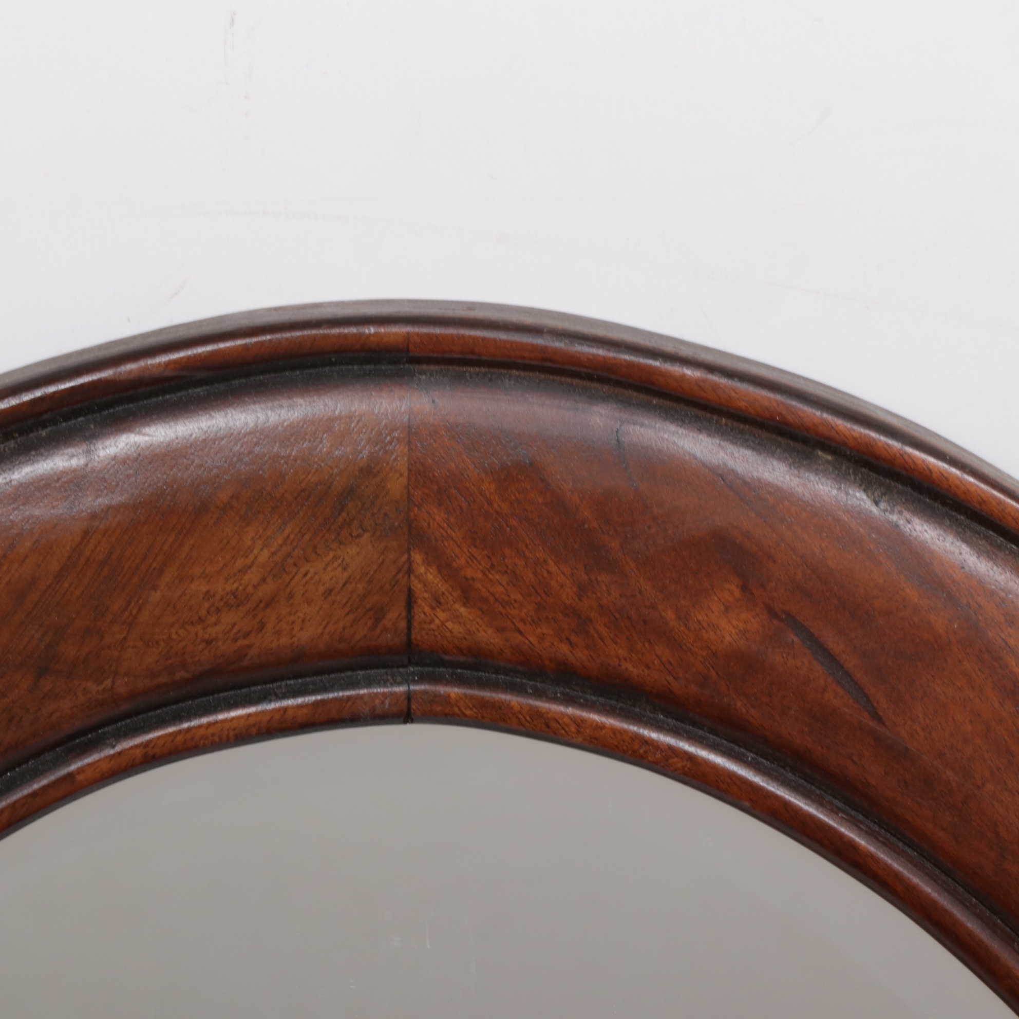 Wood Oval Wall Mirror