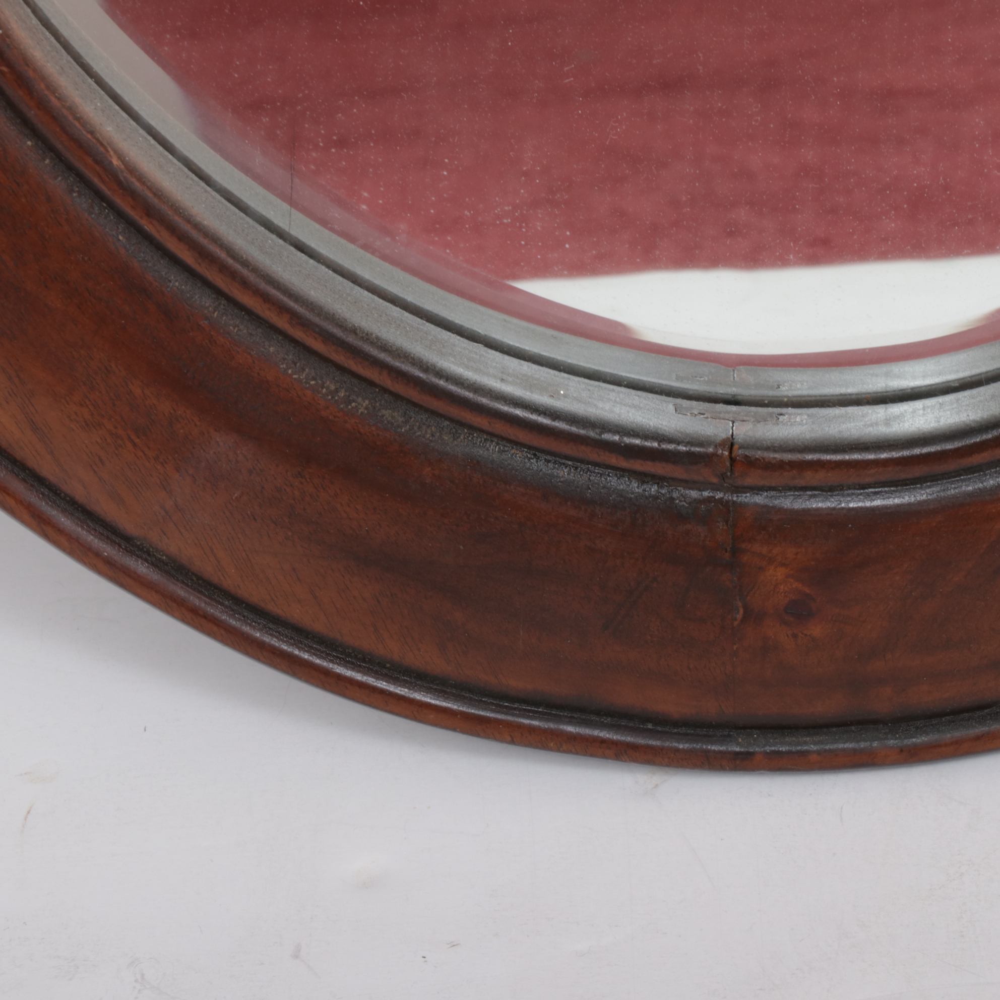 Wood Oval Wall Mirror