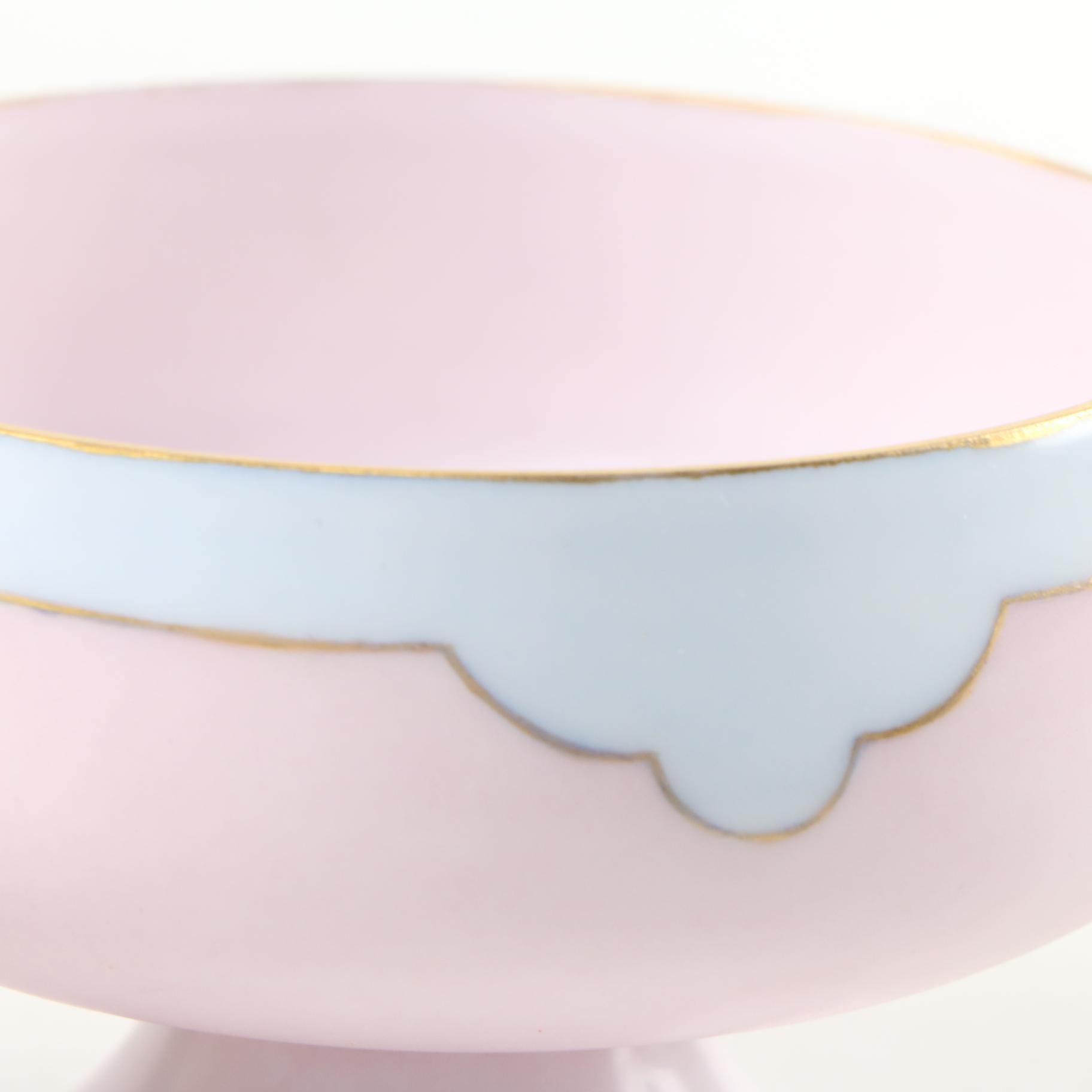 H.C. Royal Bavaria Hand-Painted Footed Porcelain Cups, Early 20th Century