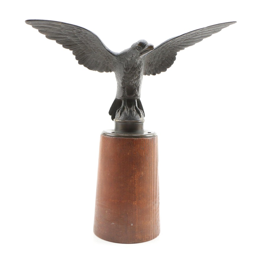 Patinated Cast Metal Eagle Statue