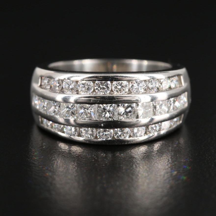 Platinum 1.85 CTW Diamond Channel Ring