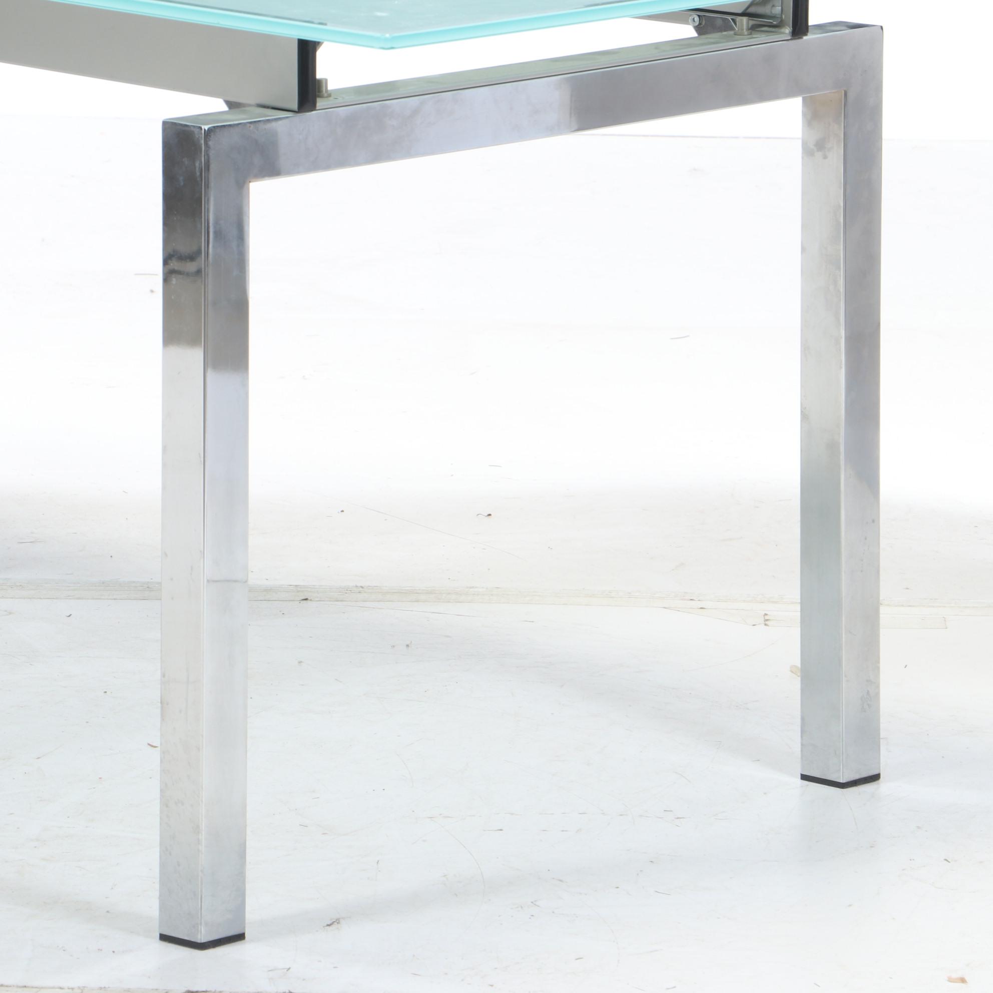 Calligaris Modern Style Tempered Glass Expandable Table EBTH