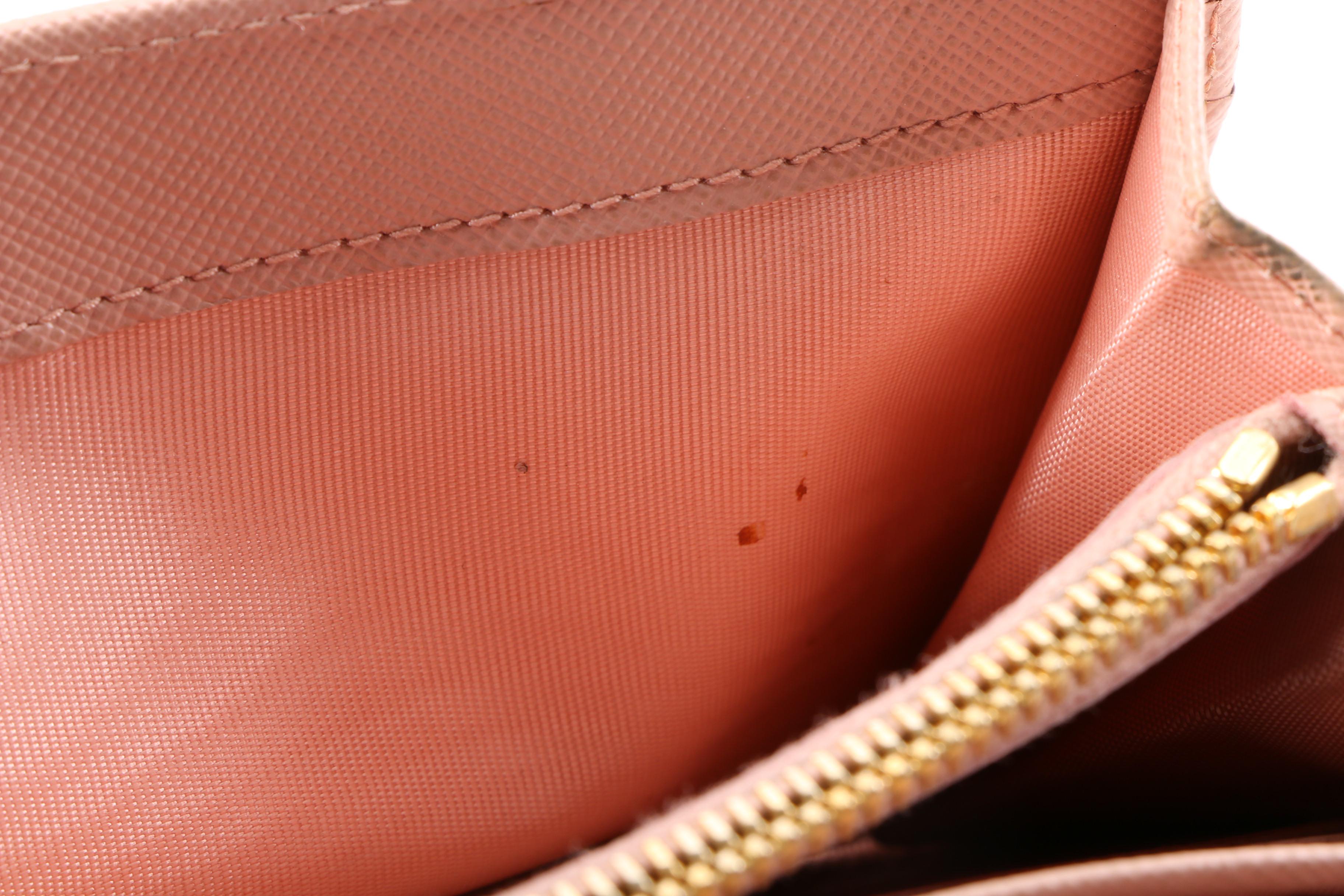 Prada Pink Saffiano Leather Continental Bow Wallet