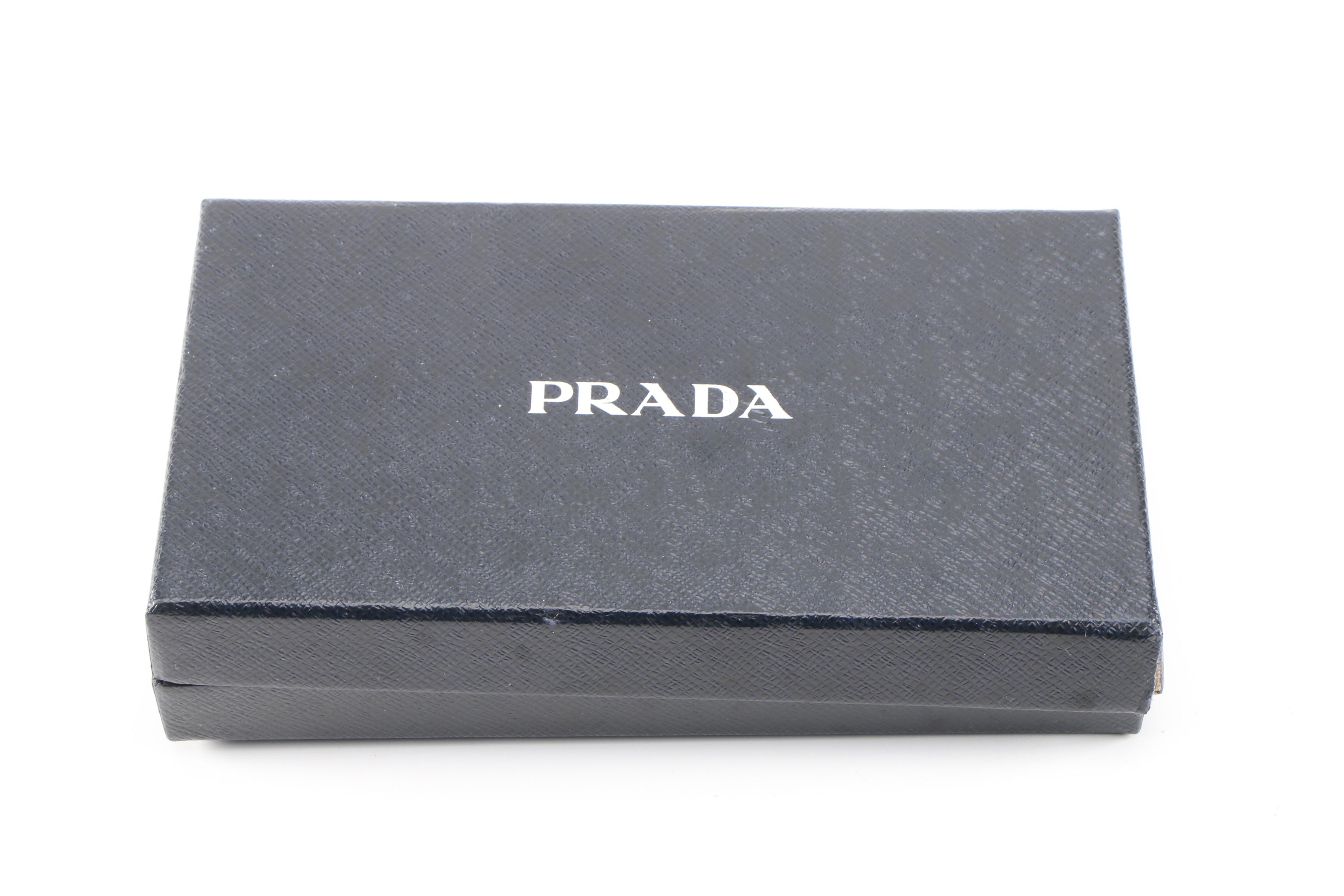 Prada Pink Saffiano Leather Continental Bow Wallet