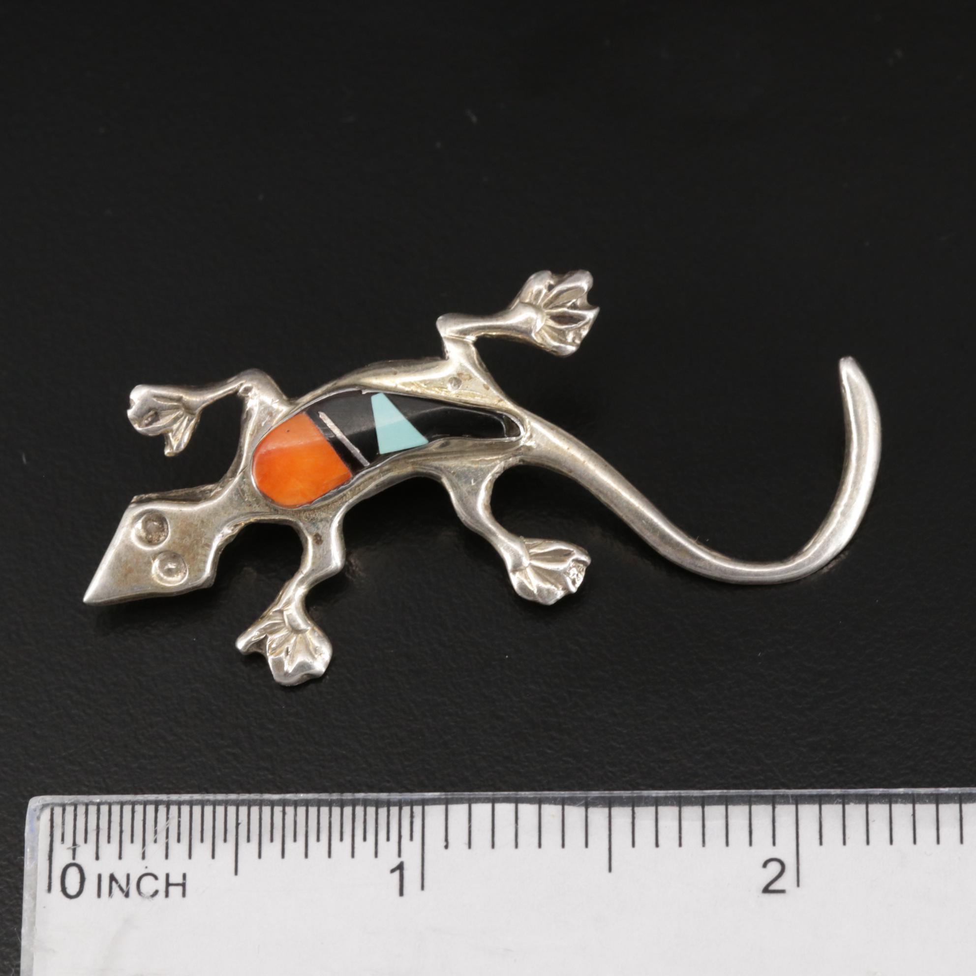 Sterling Brooches Including Melissa Yazzie Navajo Diné Lizards