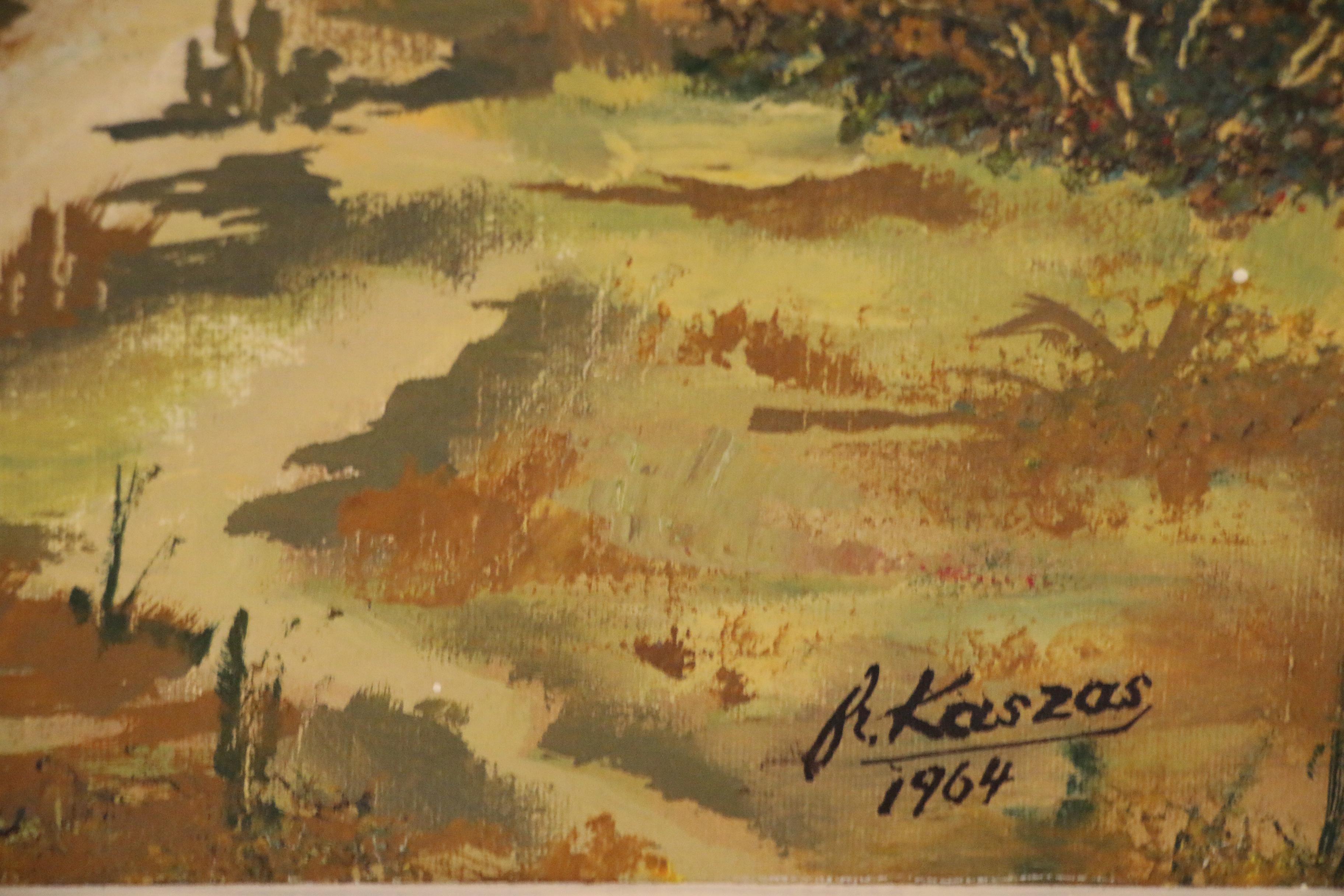 Frank Kaszas Landscape Oil Painting, 1964