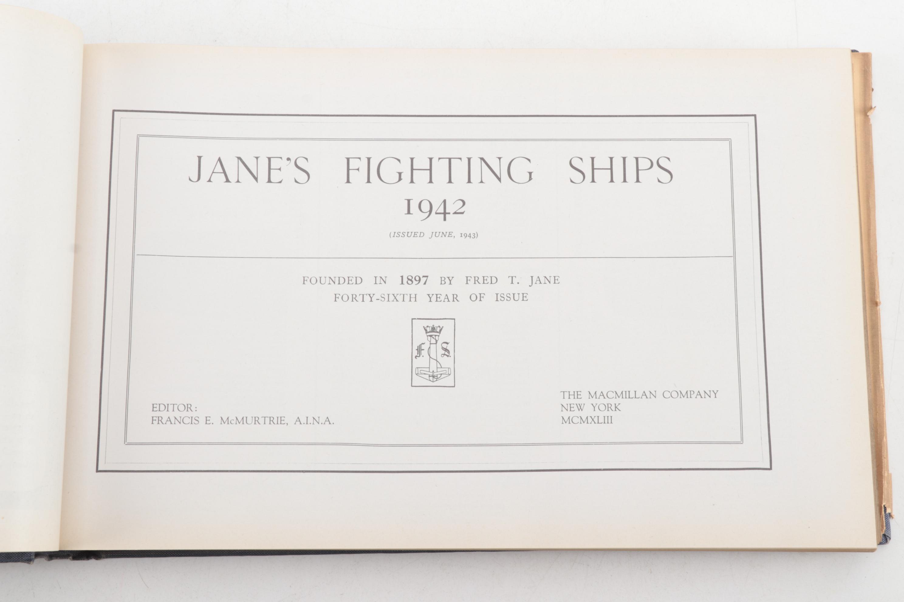 "Jane's Fighting Ships" 1942 Edition Edited by Francis E. McMurtrie, 1943