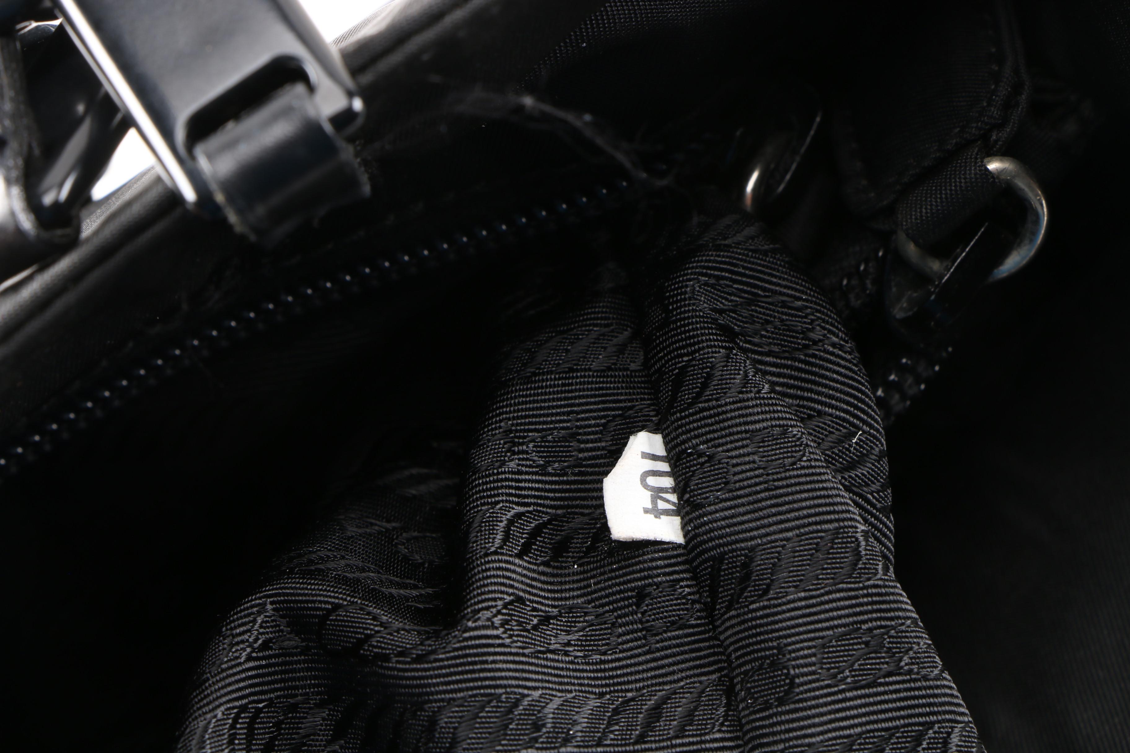 Prada Black Resin and Leather Chain Tessuto Nylon Tote Bag