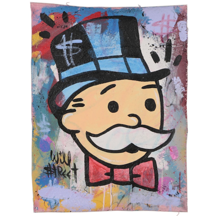 Will $treet Acrylic Painting "Uncle Pennybags", 2019