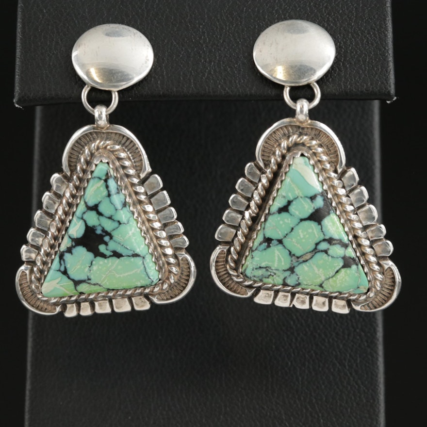 Will Denetdale Navajo Diné Sterling Silver Turquoise Earrings