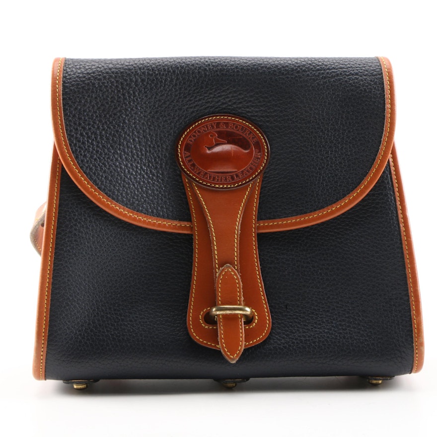 Dooney & Bourke Essex Navy and Tan All-Weather Leather Crossbody Bag