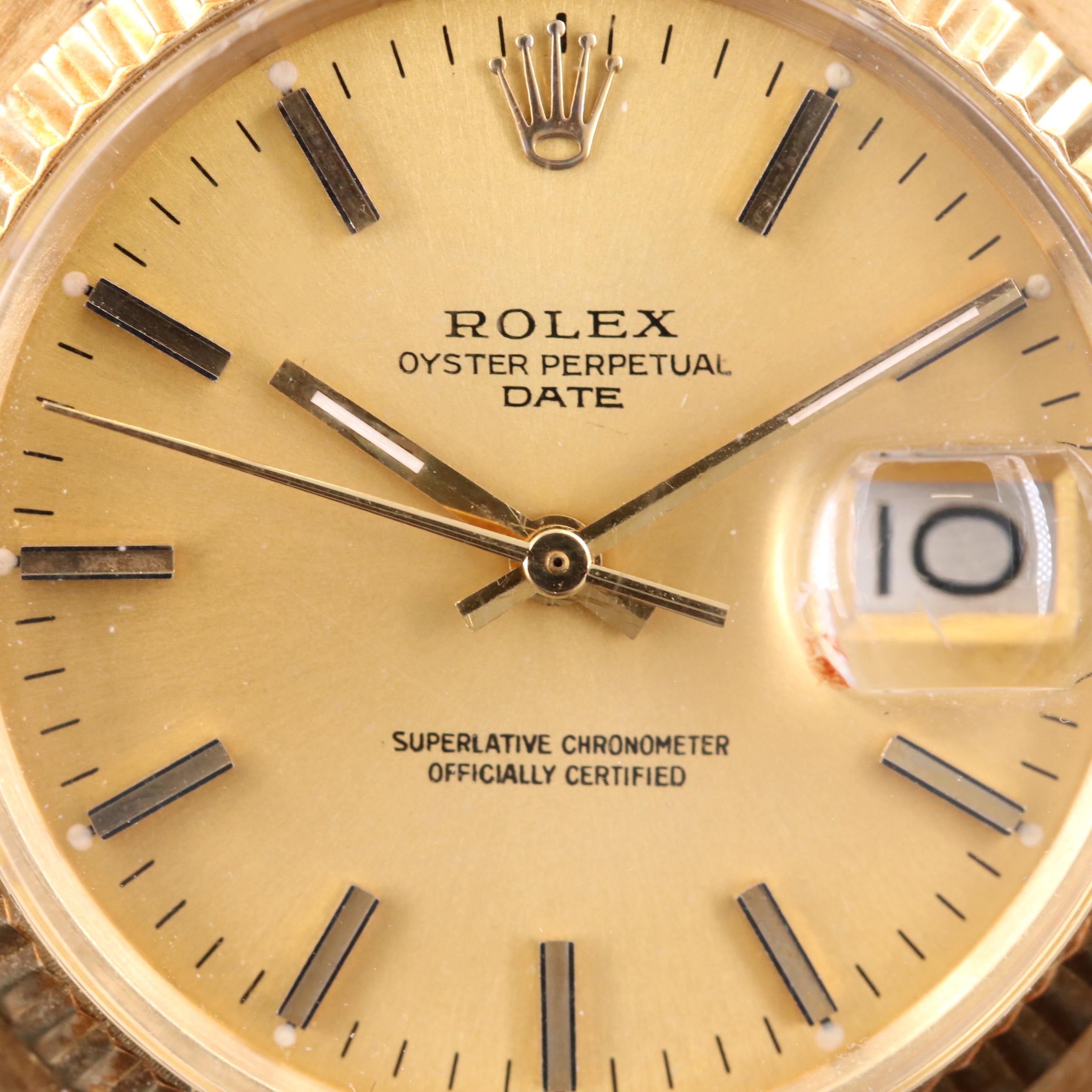 Rolex Date 14K Gold Automatic Watch, 1978