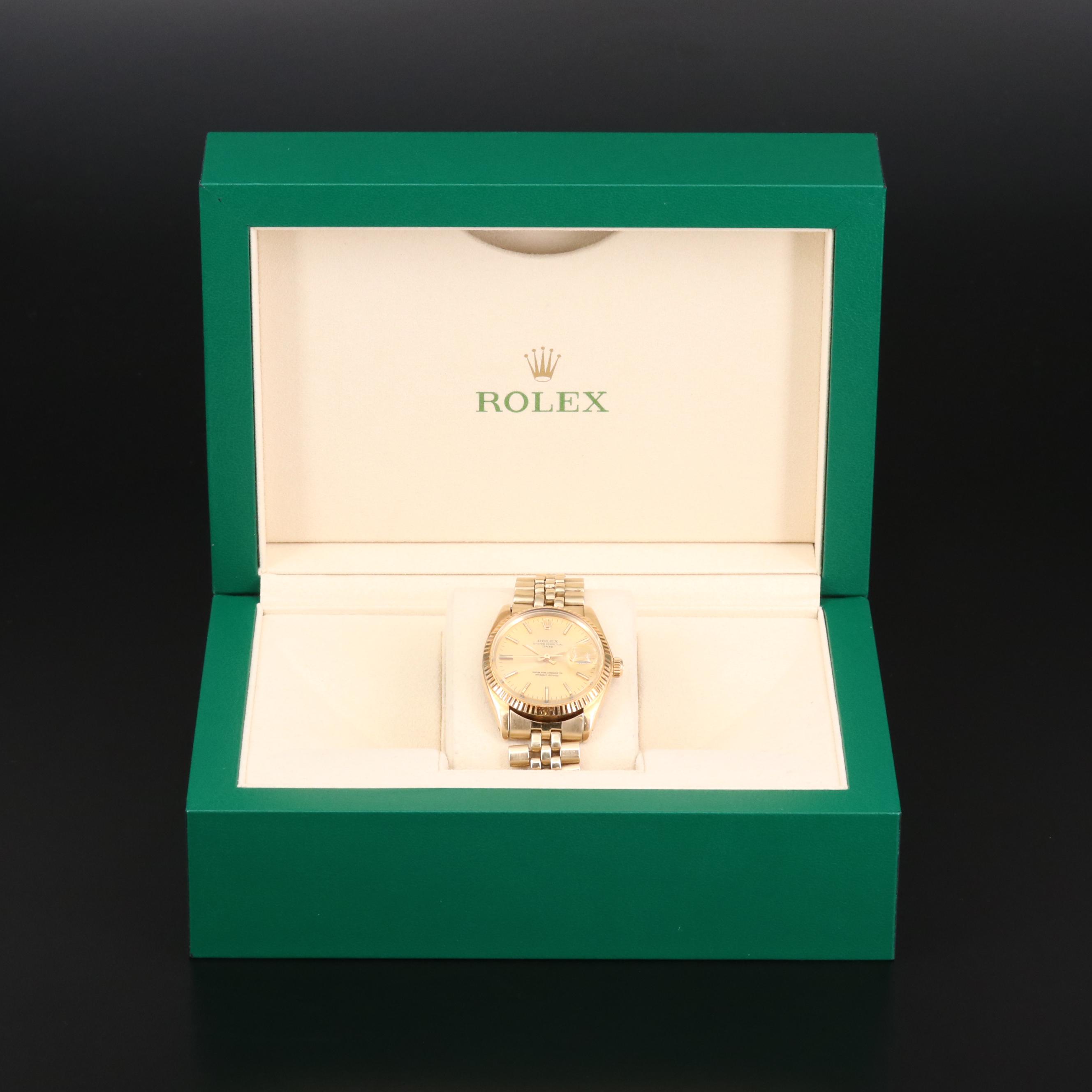 Rolex Date 14K Gold Automatic Watch, 1978