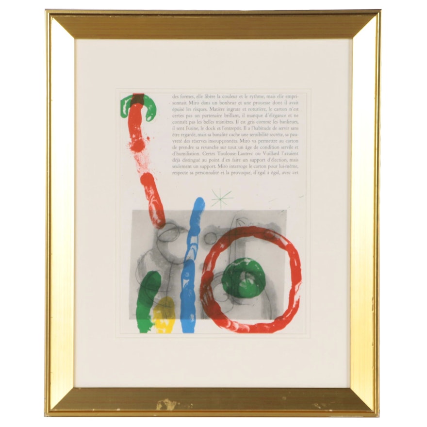 Joan Miró Color Lithograph for "Derrière le Miroir", 1965