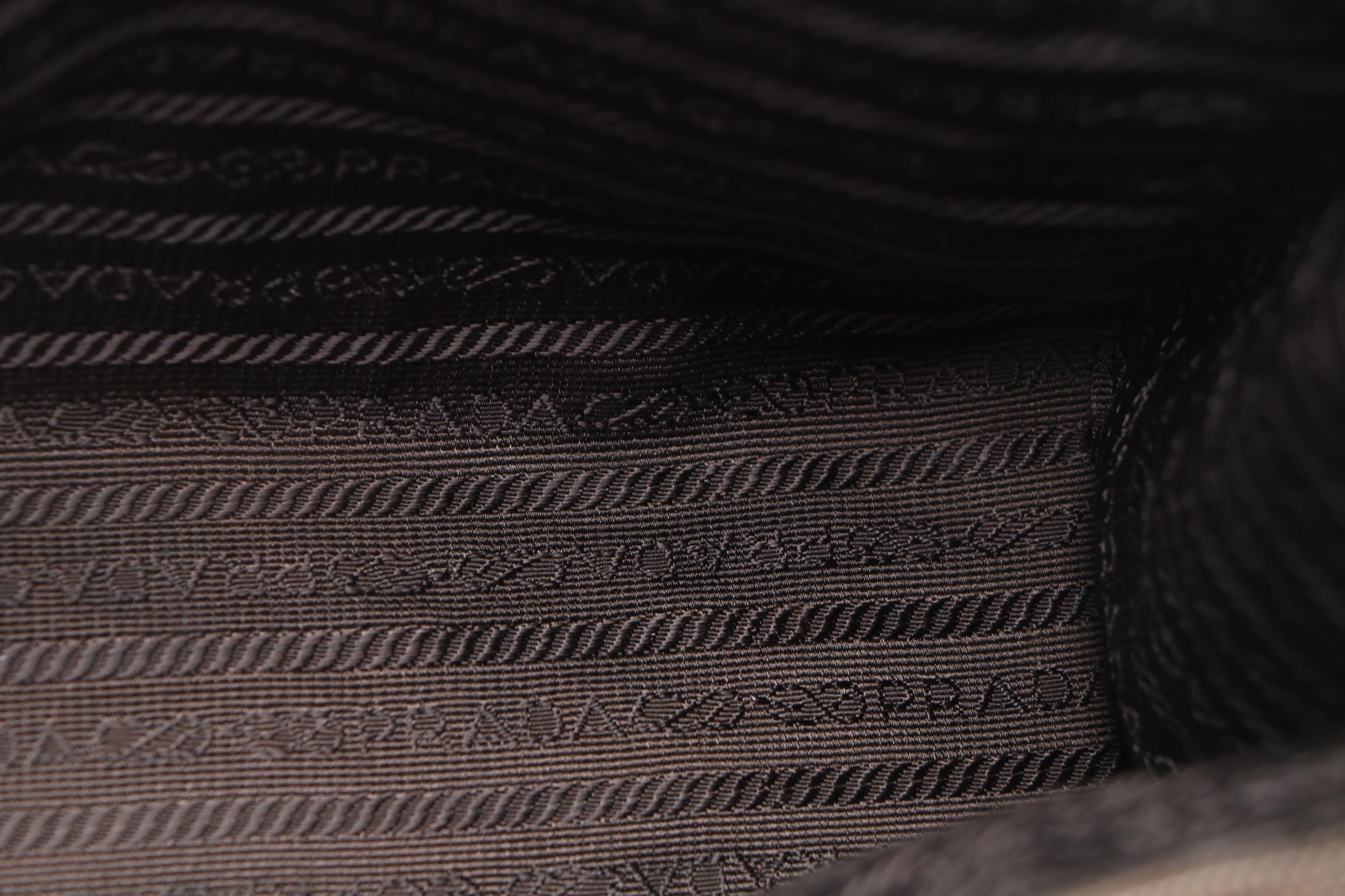 Prada Dark Brown Glazed Leather Domed Bag