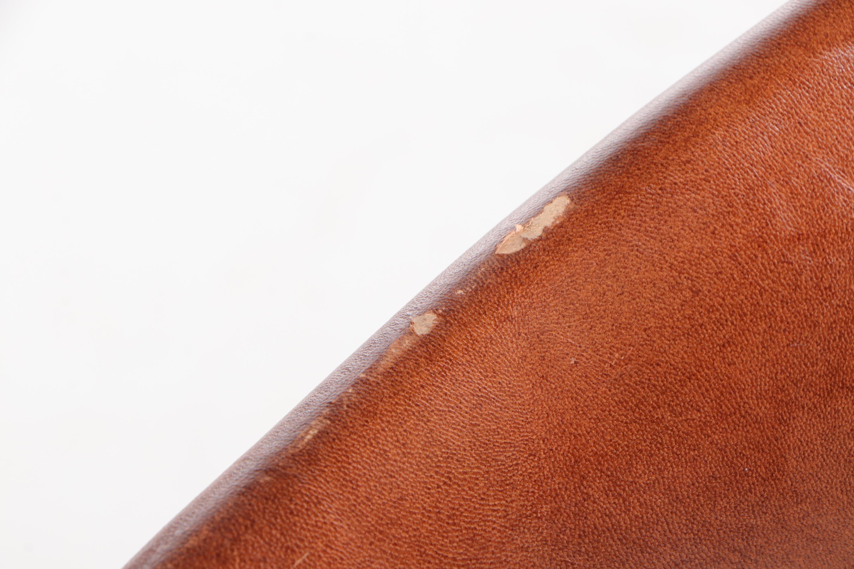 Contemporary Modern Molded Leather Shell Seat and Metal Frame Bar Stools