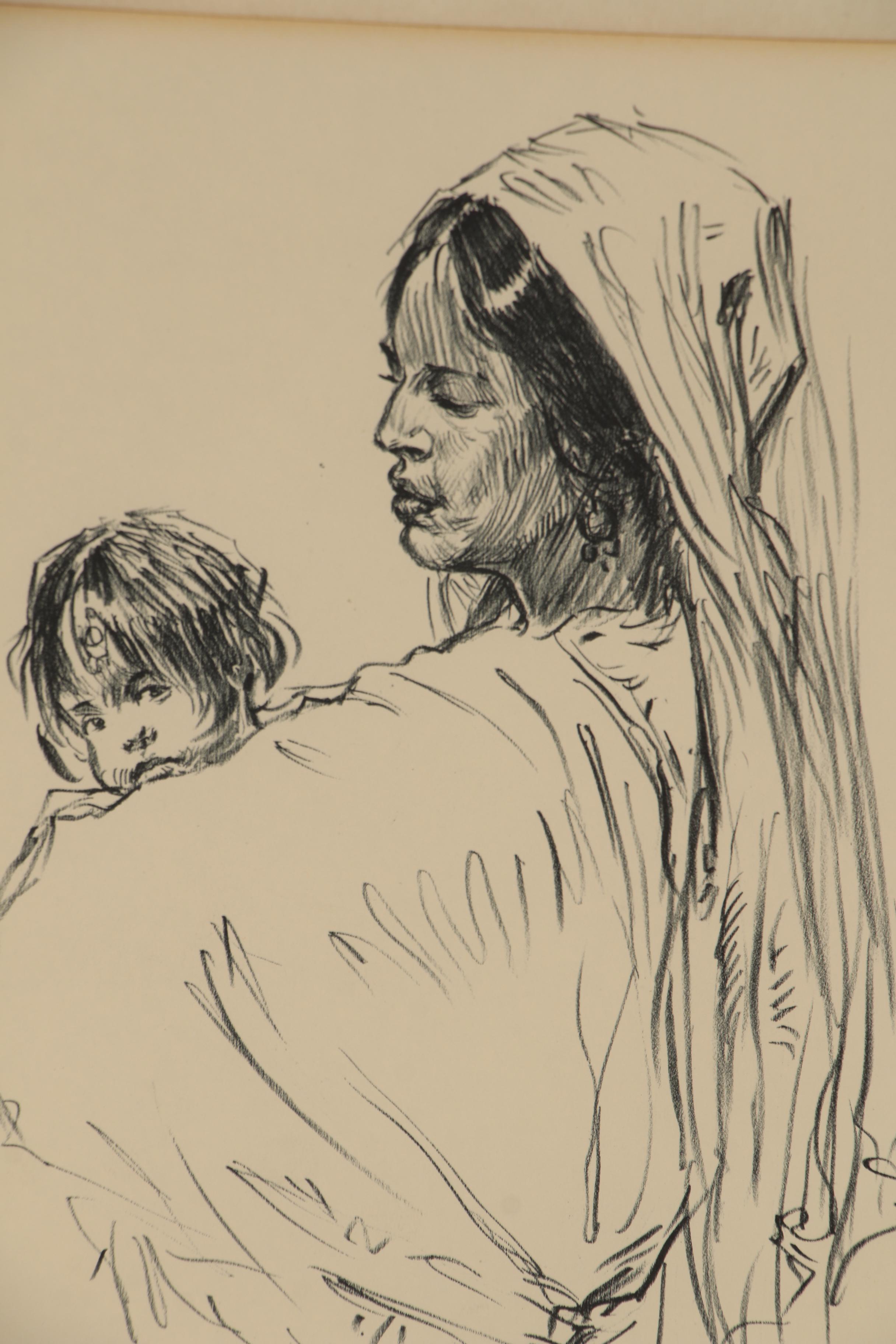Paul Ashbrook Lithograph of Mother and Child