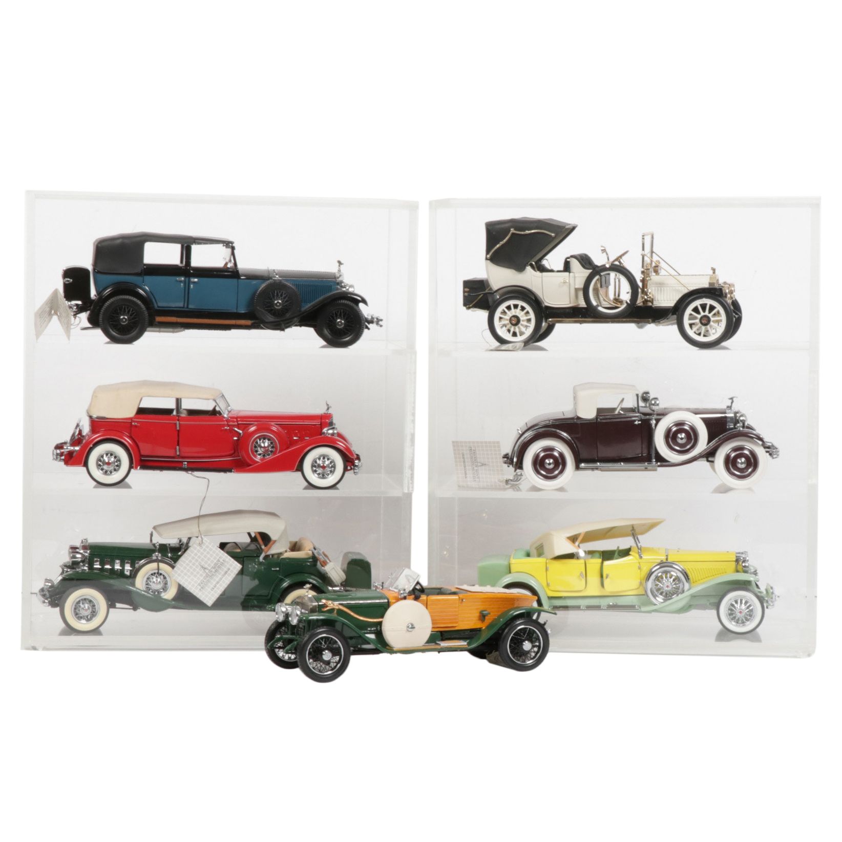 Franklin Mint Precision Models and Danbury Mint Diecast Cars and Display Cases
