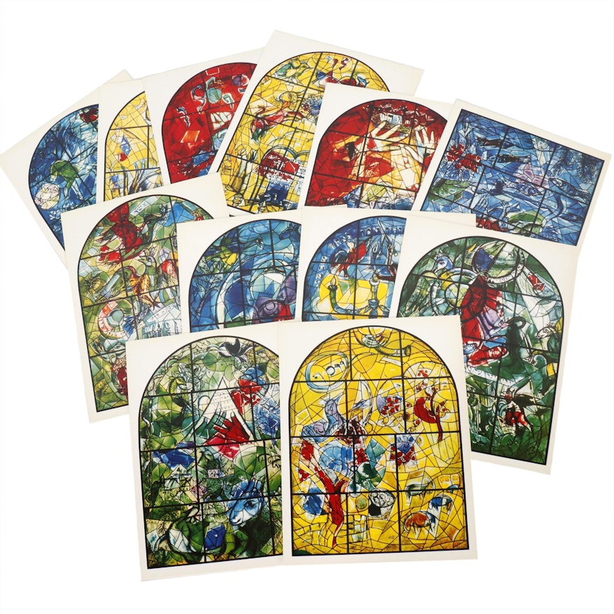 Sleeve of Twelve Color Postcards "Marc Chagall: The Jerusalem Windows", 1962