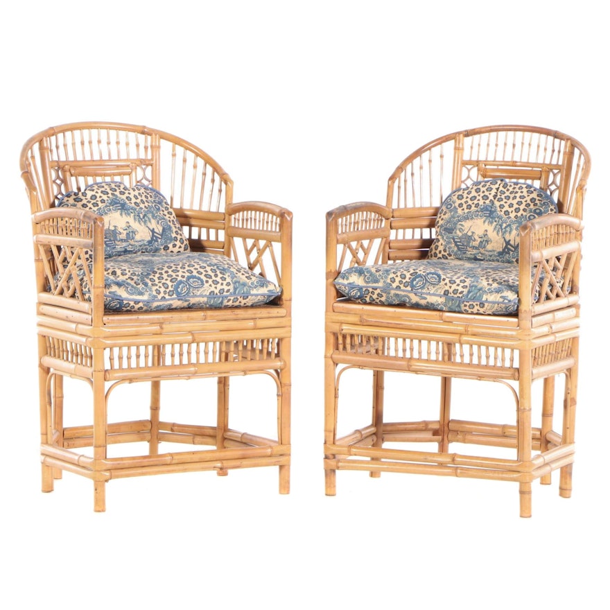 Charlotte Horstmann Limited Bamboo Arm Chairs, Pair