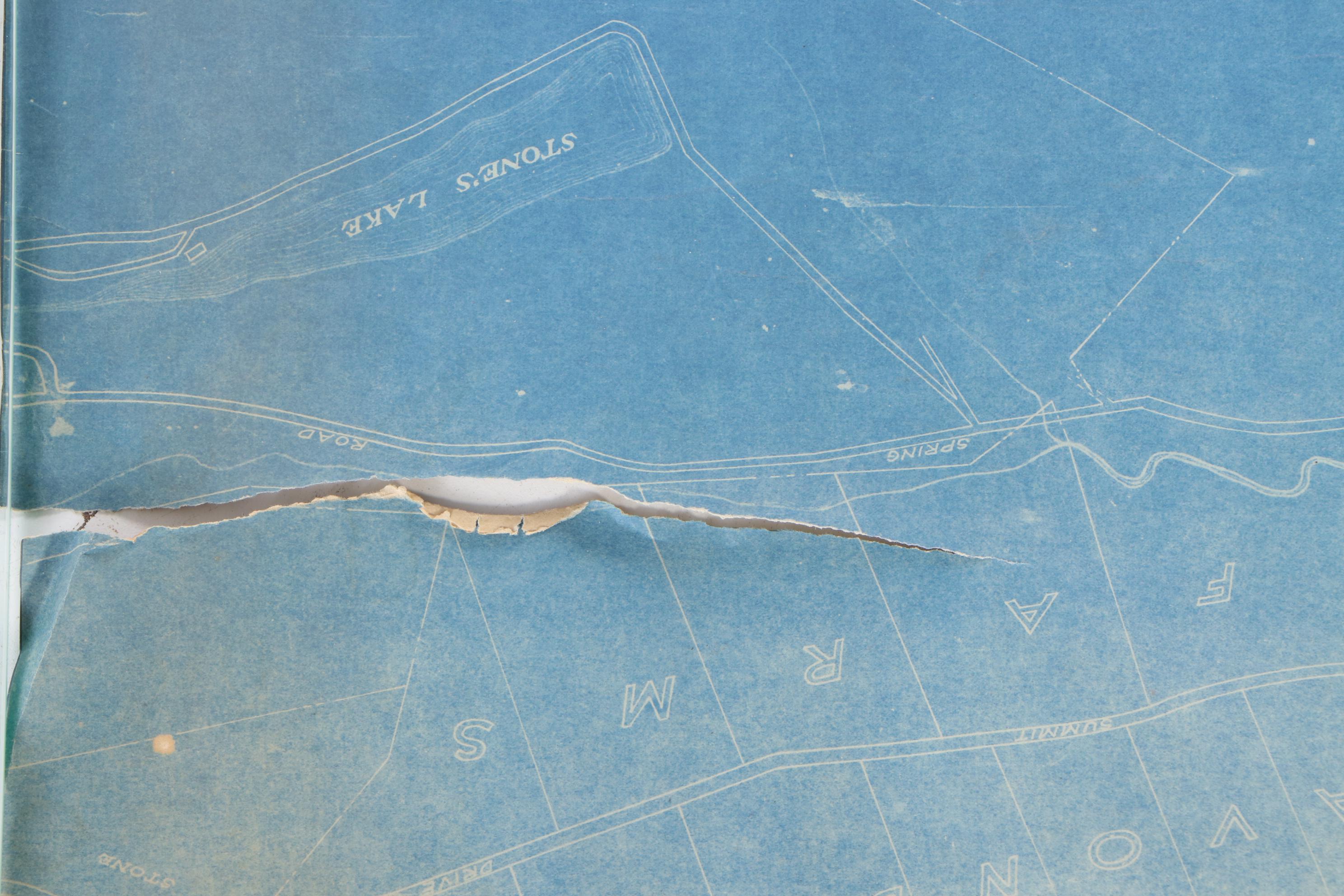 Large-Format Map Draft and Blueprint of Greenville, South Carolina, 1920