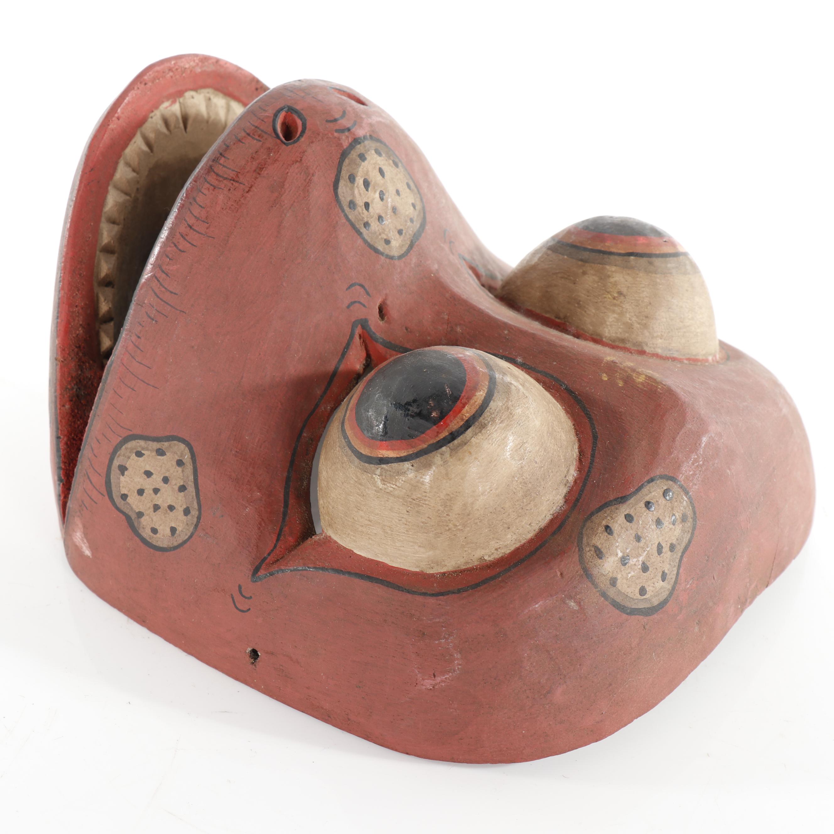Balinese Wood Frog Mask