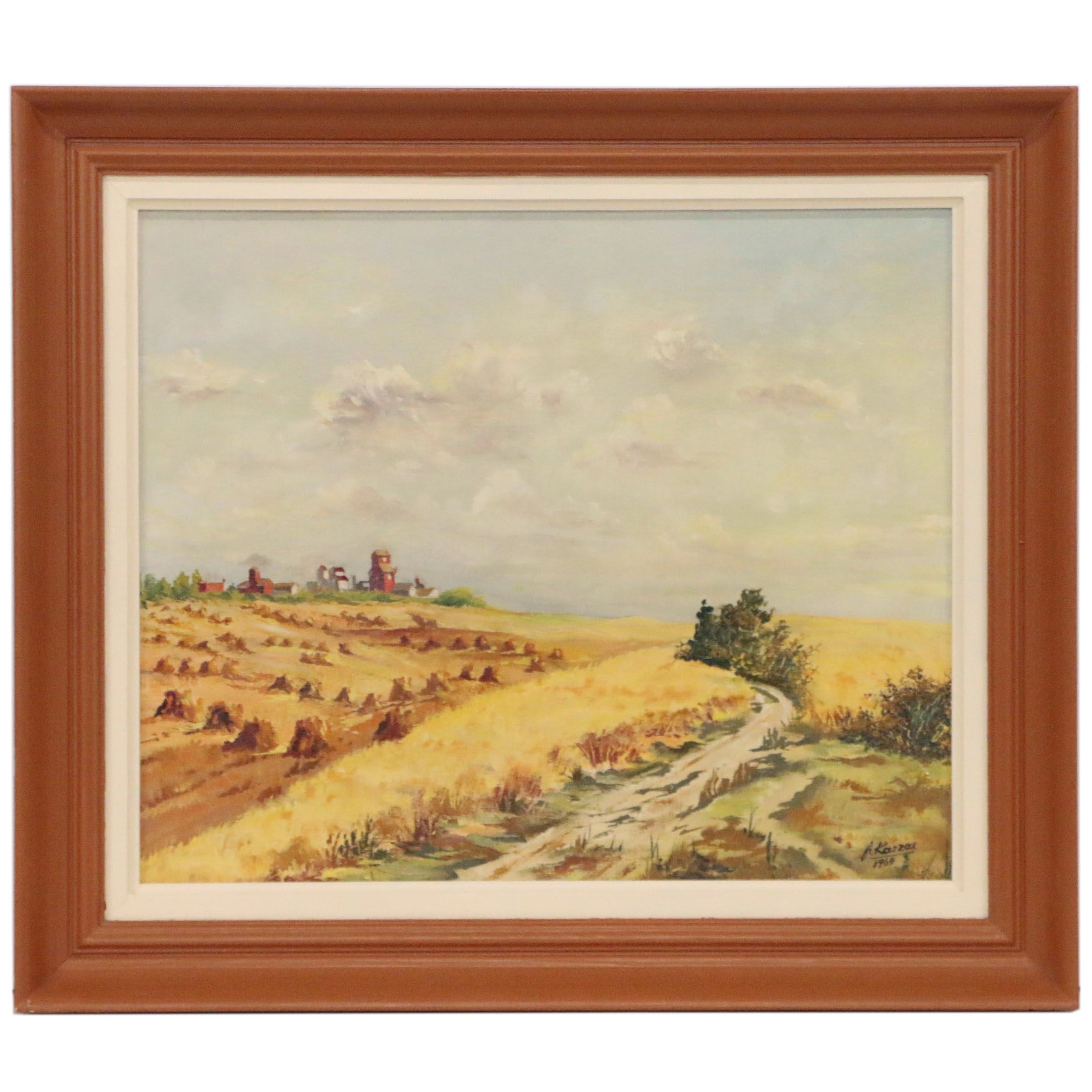 Frank Kaszas Landscape Oil Painting, 1964