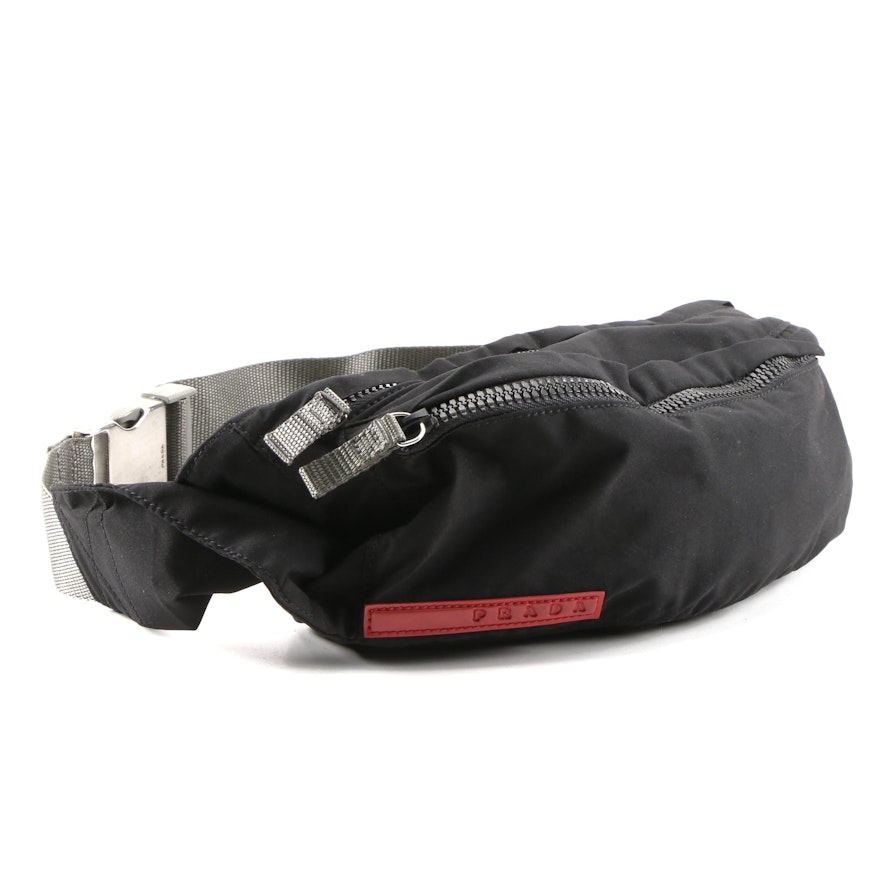 Prada Sport Belt Bag in Black Tessuto Nylon