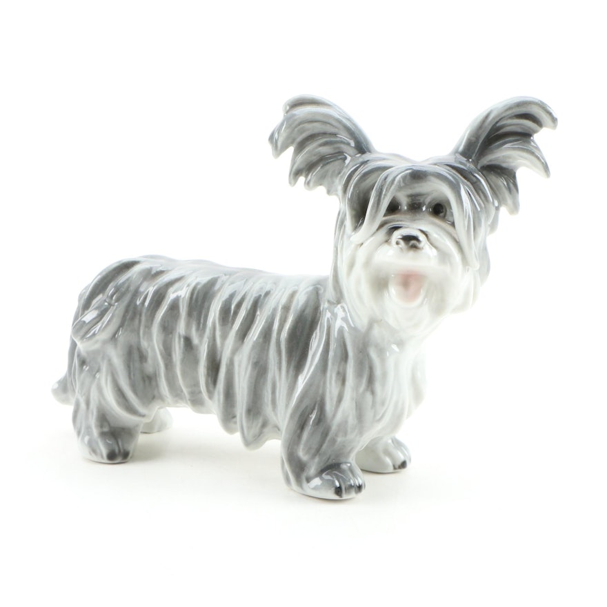 Ebeling & Reuss Co. Porcelain Terrier Figurine, Early 20th Century