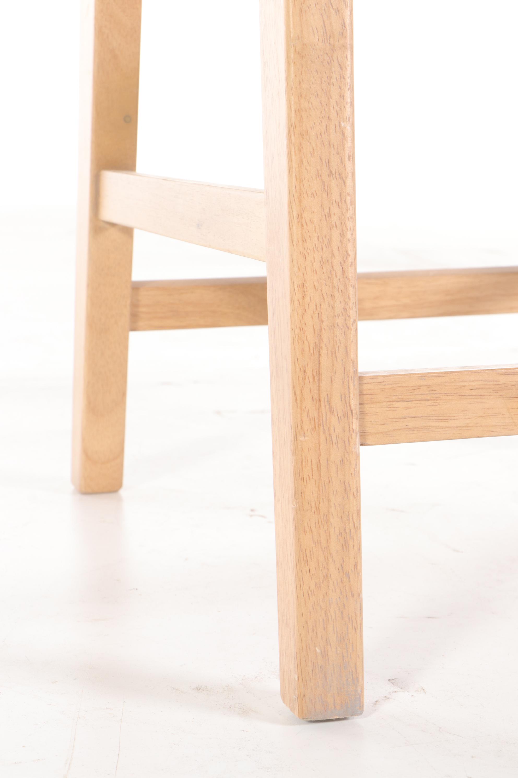 Pair of Mid Century Modern Style Woven Leather Counter Stools