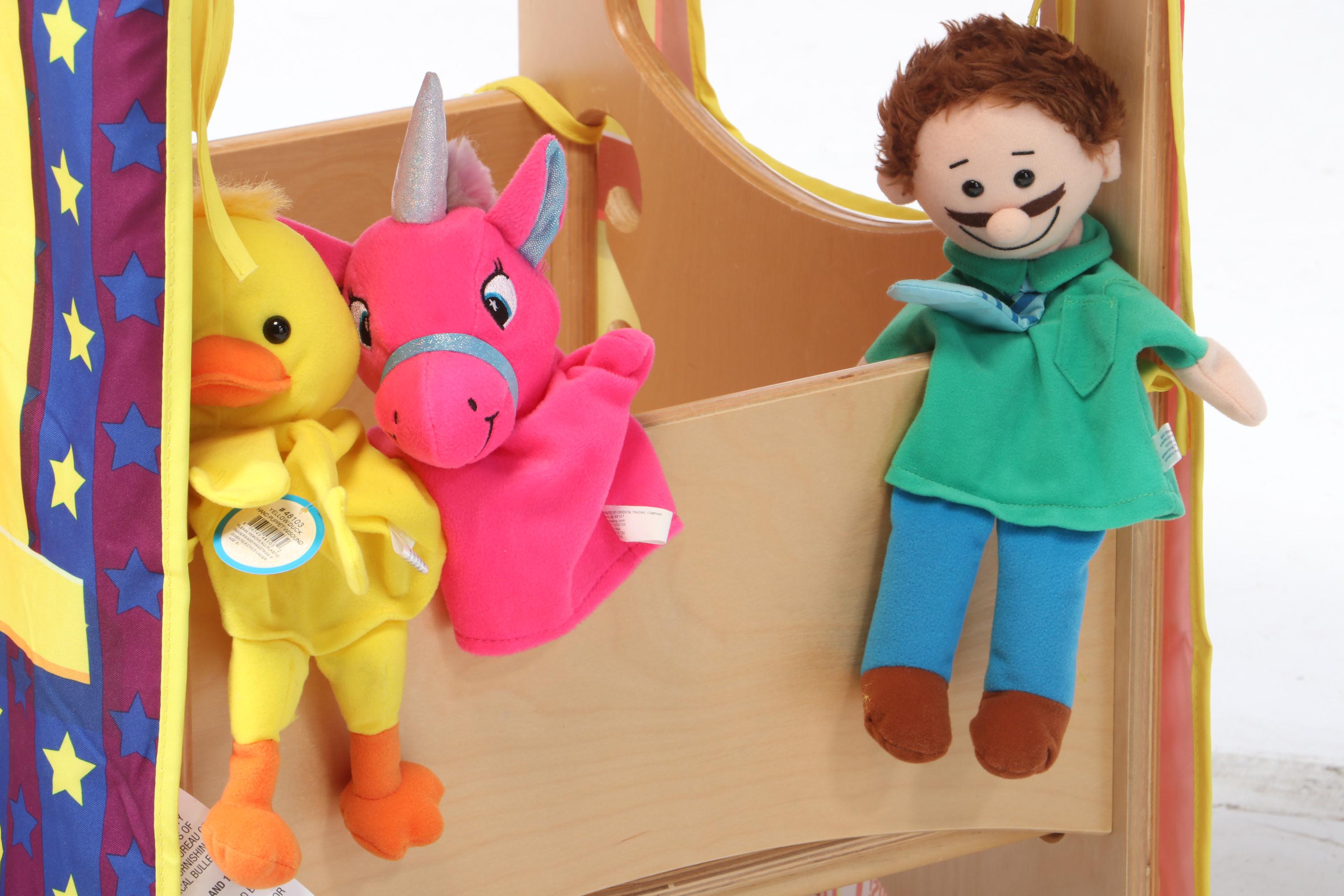 The Learning Tower Wooden Step Stool and Platform with Fitted Puppet Show Stage