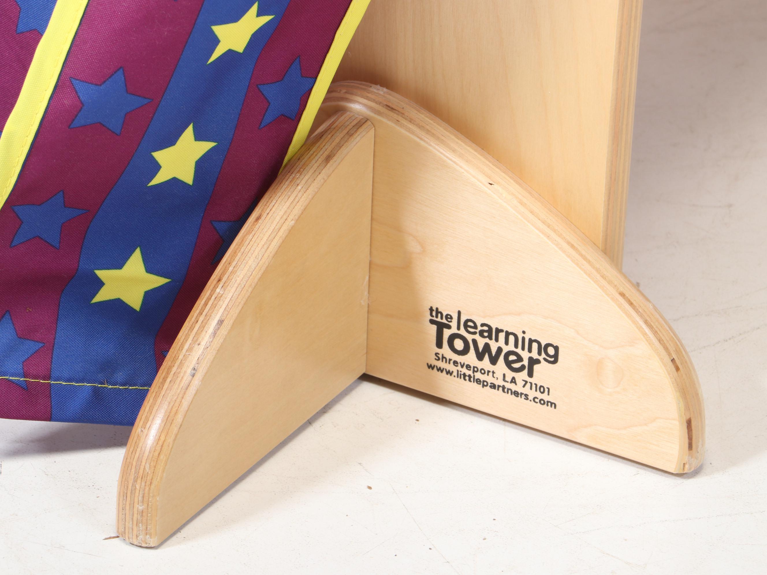The Learning Tower Wooden Step Stool and Platform with Fitted Puppet Show Stage
