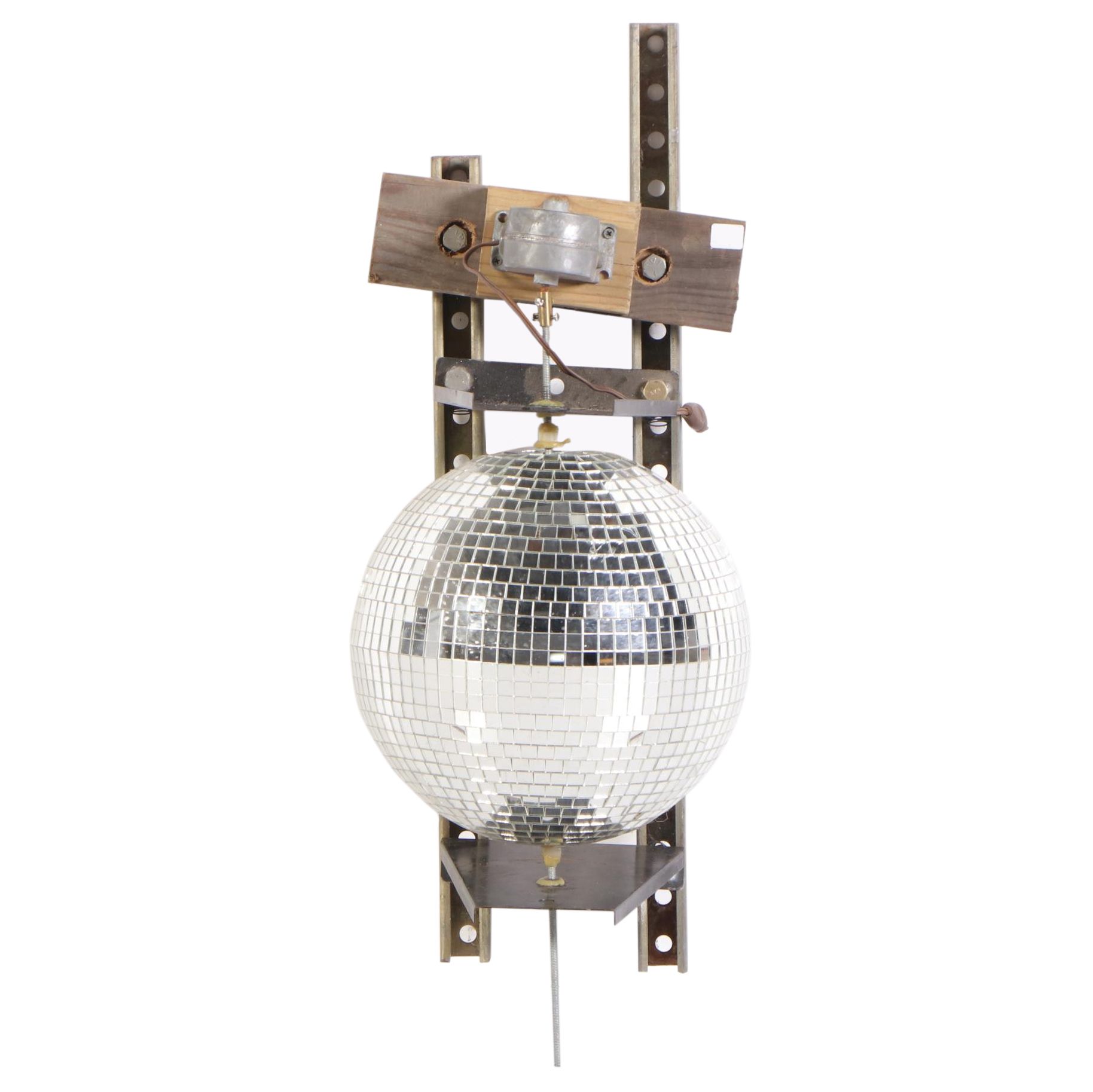 Mirrored Disco Ball on Electric Wall-Mount Bracket