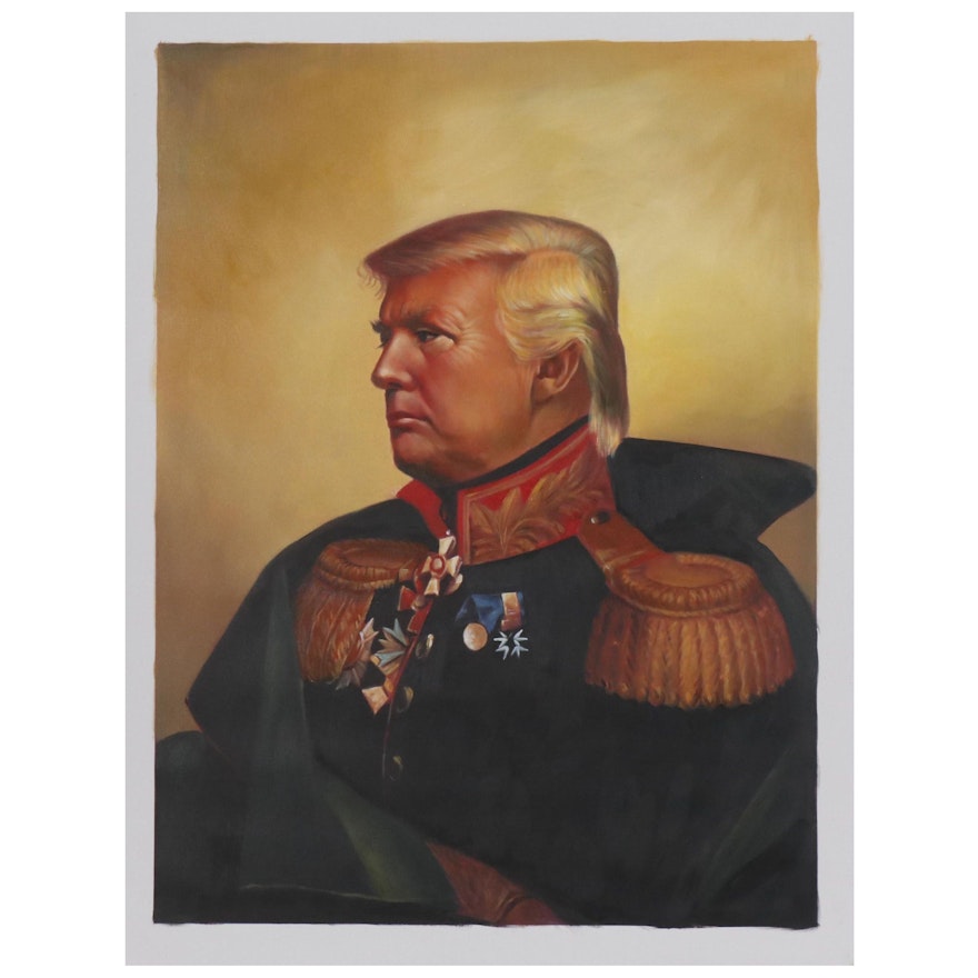 Oil Painting after Steve Payne in the Manner of George Dawe "Donald Trump"