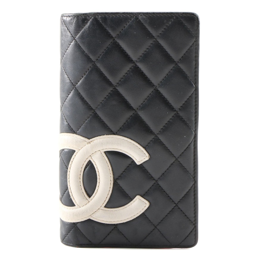 Chanel Cambon Ligne L Yen Wallet in Black Quilted Leather
