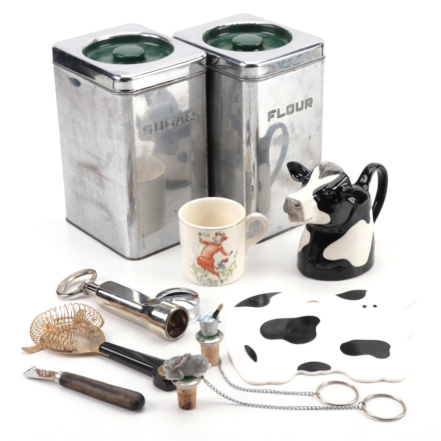 Beautyware Chrome Kitchen Canisters, Bar Tools, and More