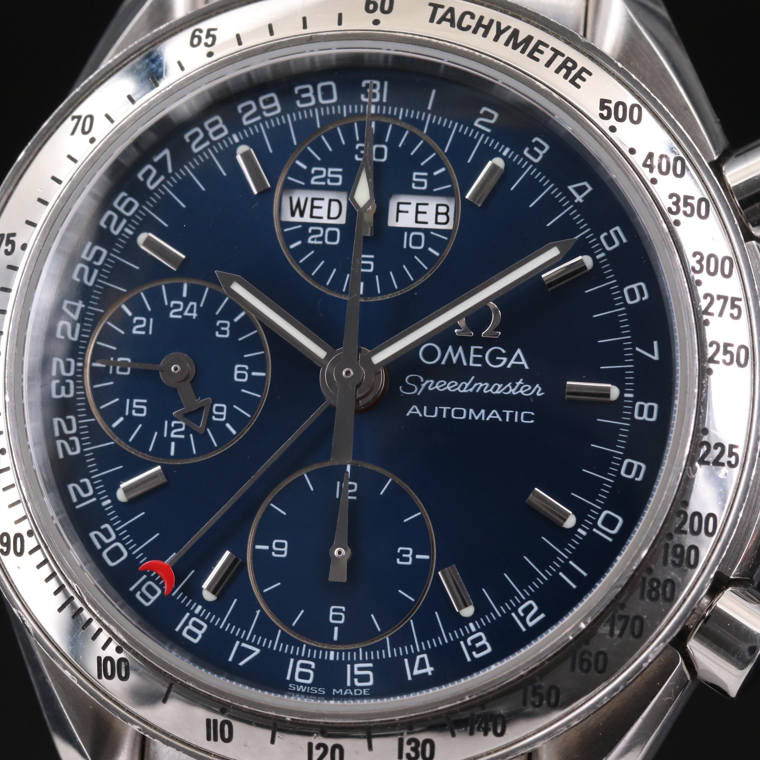 Omega Speedmaster Day-Date Stainless Steel Automatic Chronograph Watch
