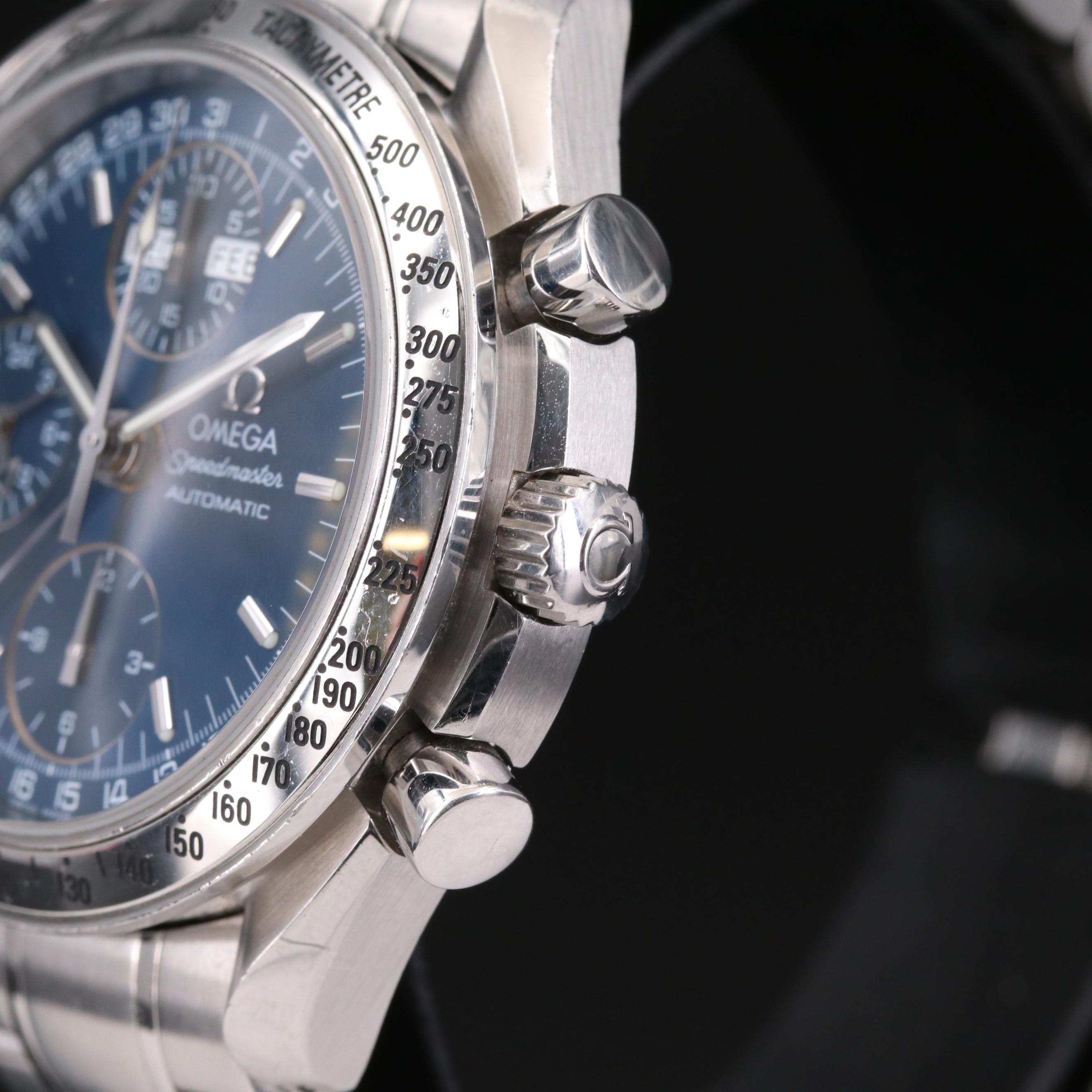 Omega Speedmaster Day-Date Stainless Steel Automatic Chronograph Watch